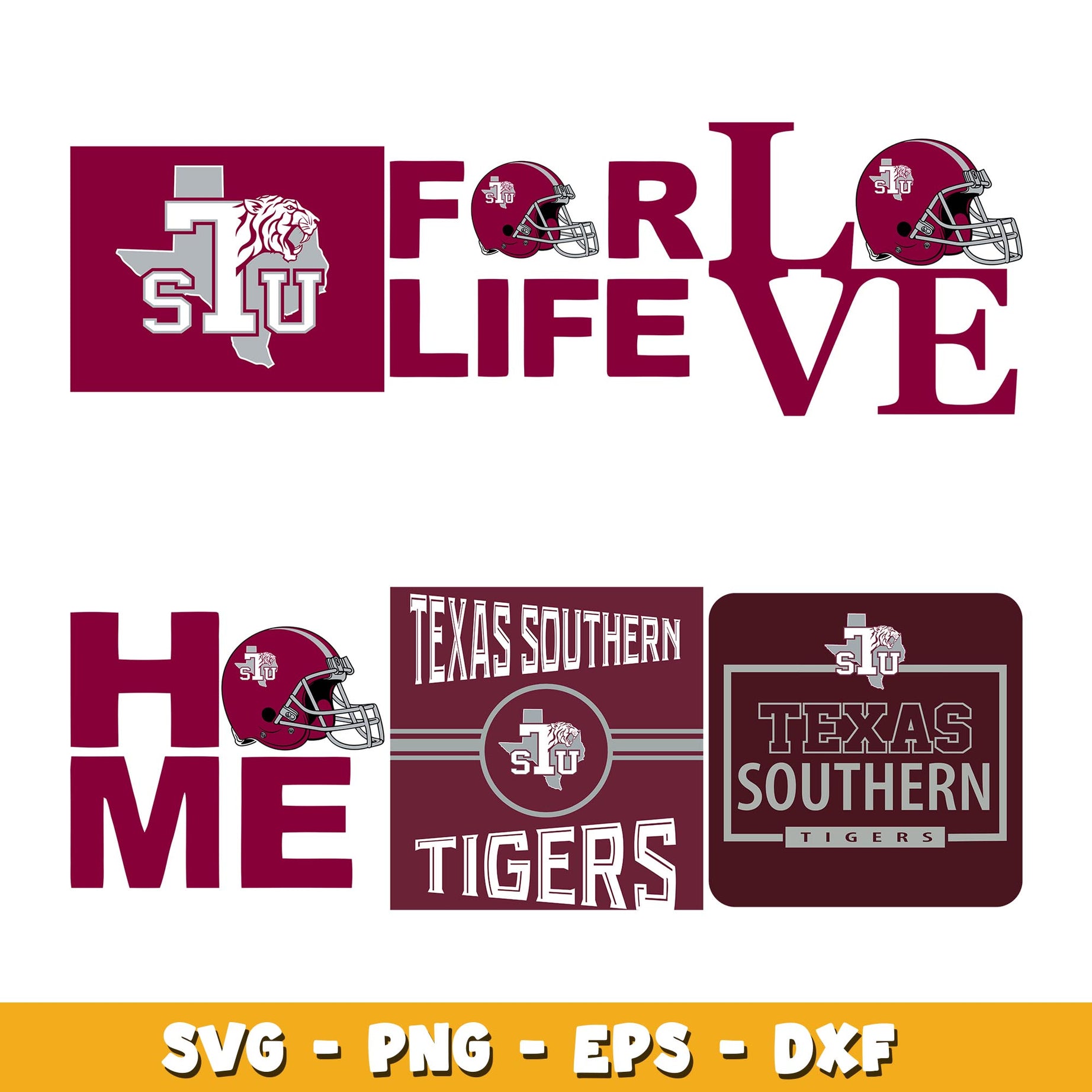 Texas Southern Tigers love Bundle svg, Texas Southern Tigers logo svg, ncaa svg  