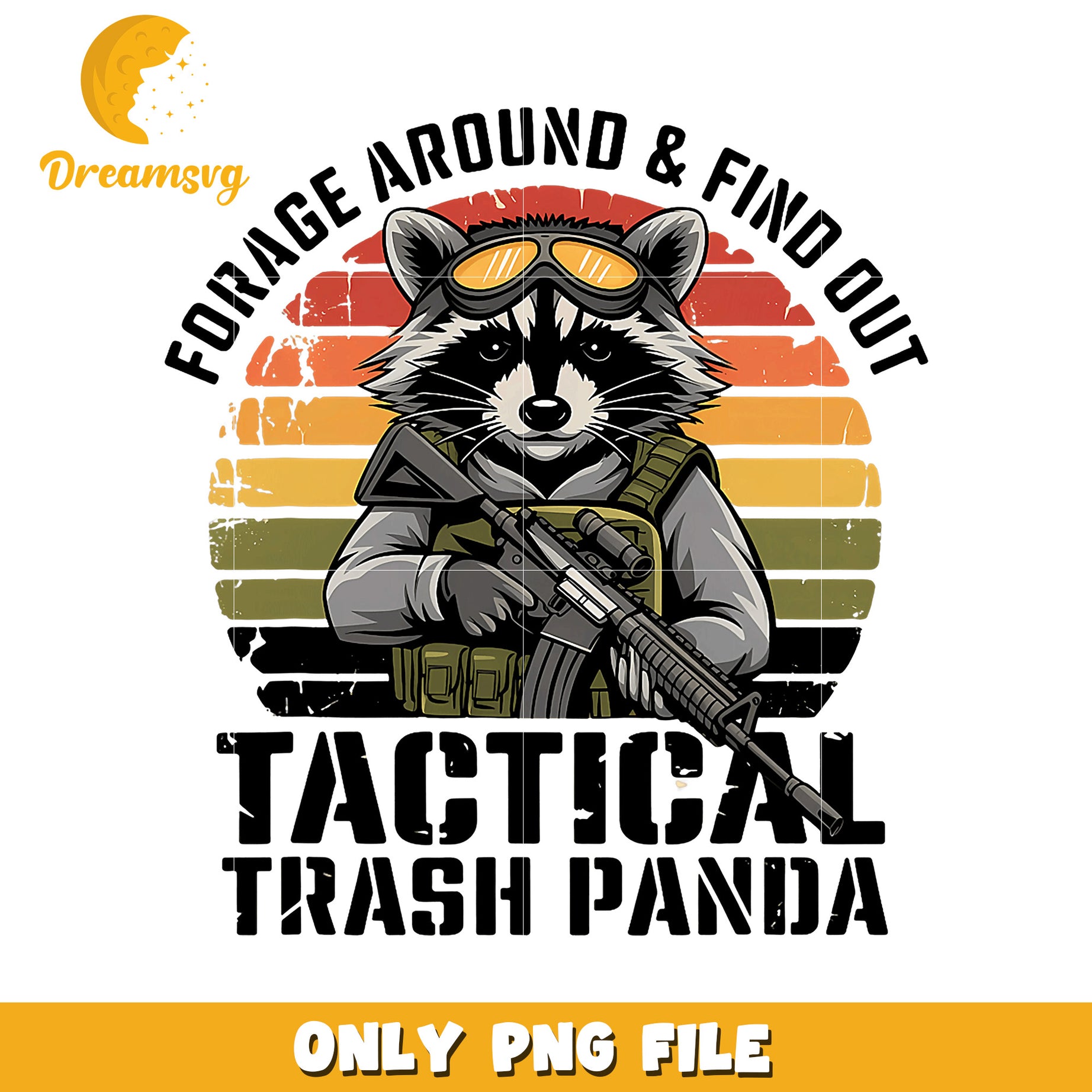 Tactical Trash Panda PNG Design