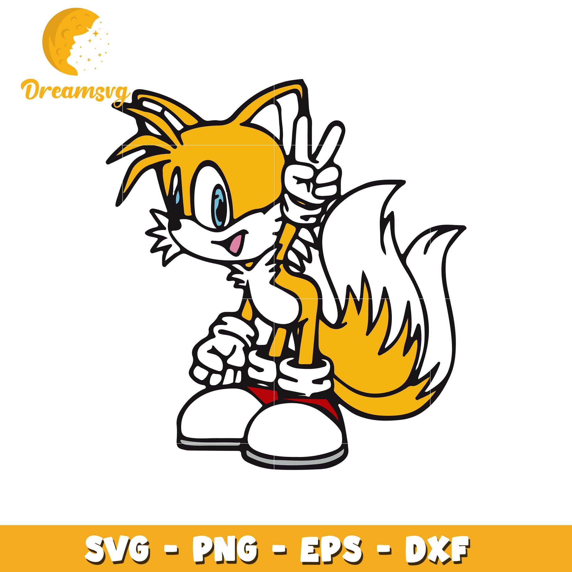 Tails Peace Sign SVG PNG EPS DXF