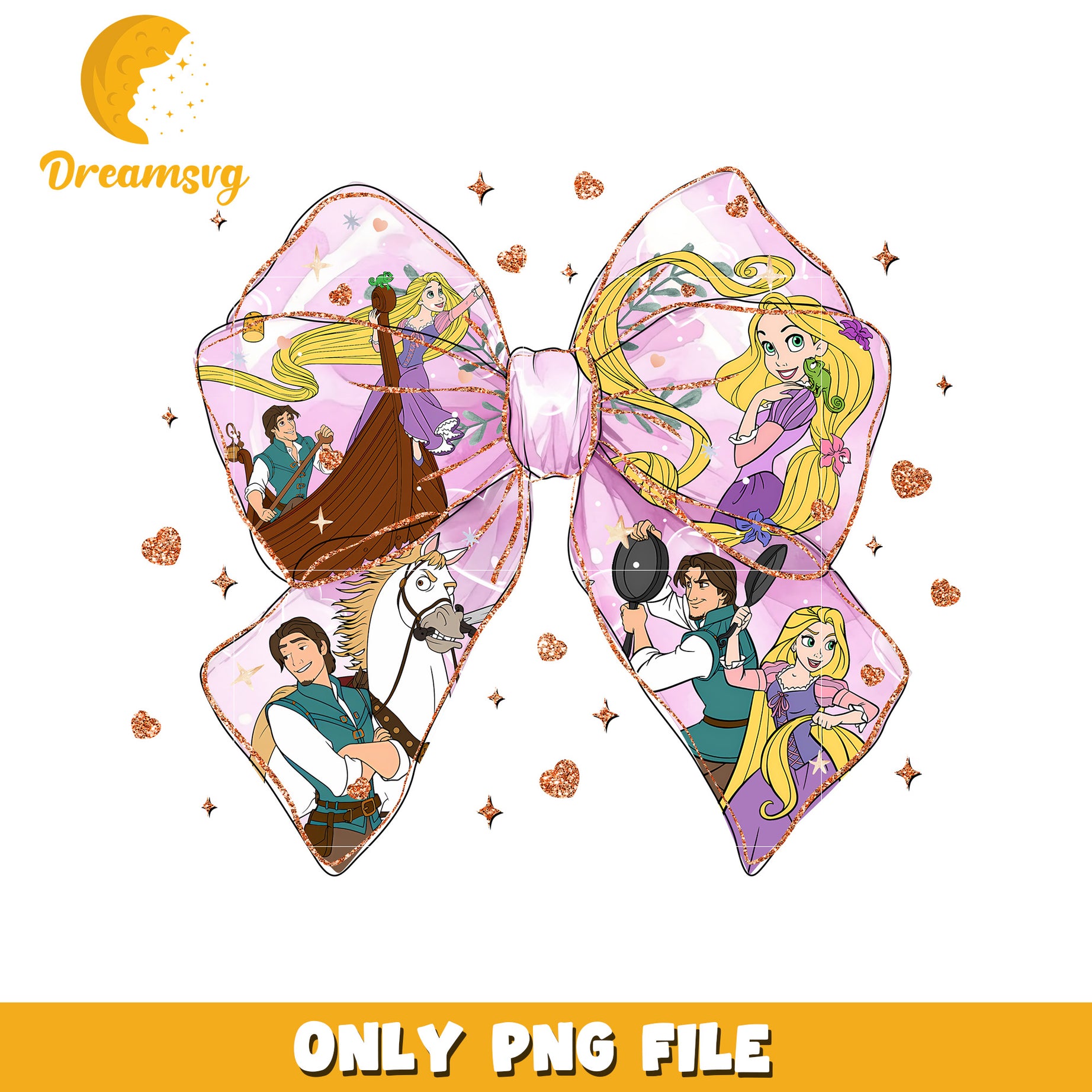 Tangled Bow PNG Sublimation Design