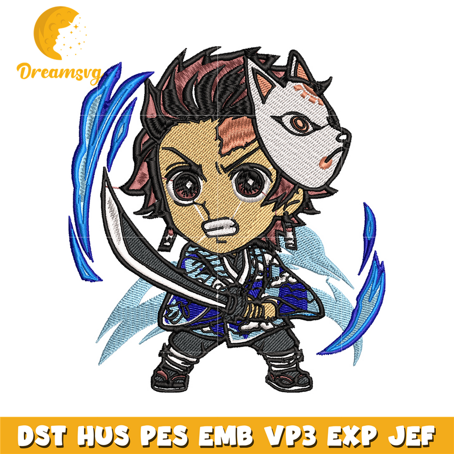 Tanjiro chibi embroidery design