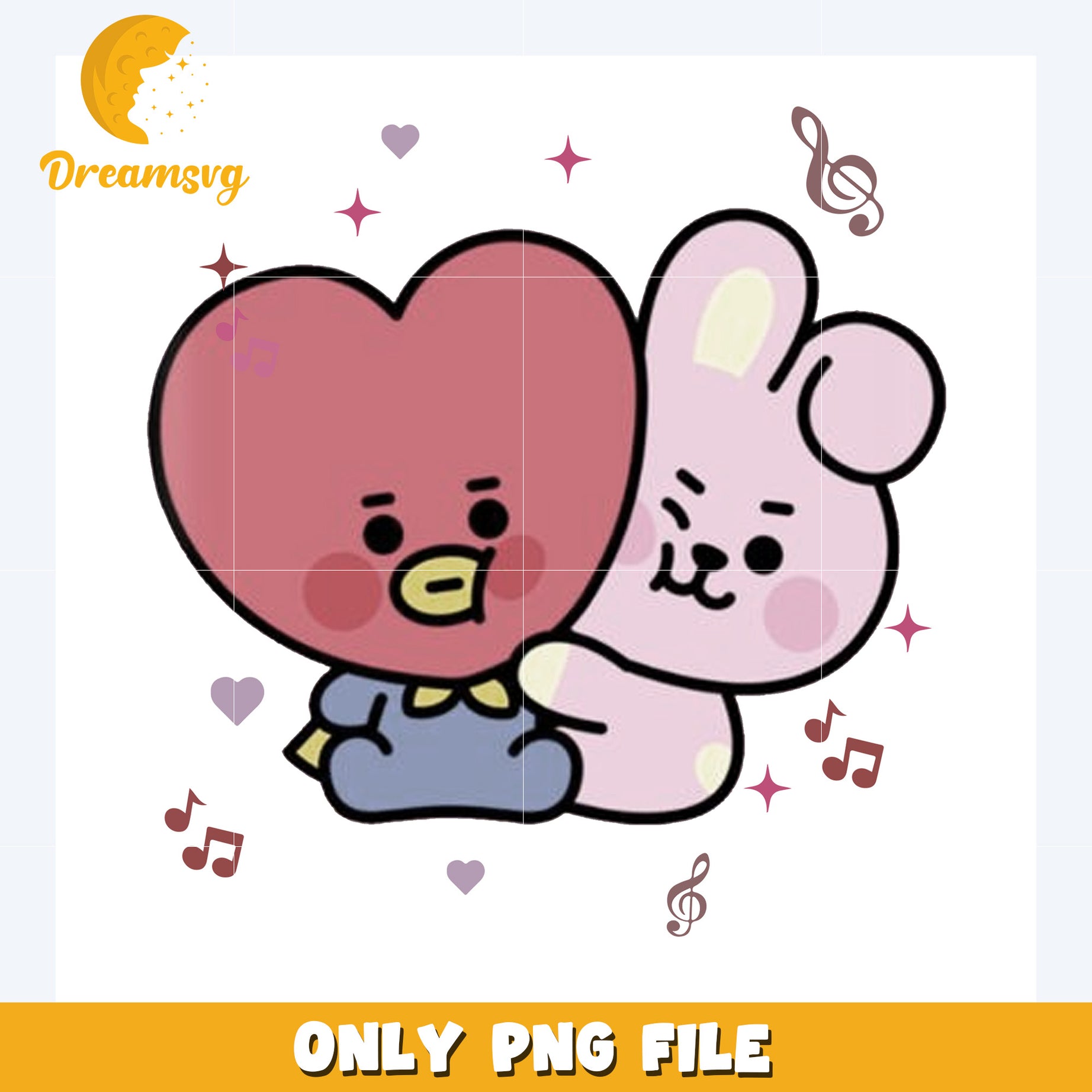Tata and cooky png, bangtan boys png, bts members mascots​ png