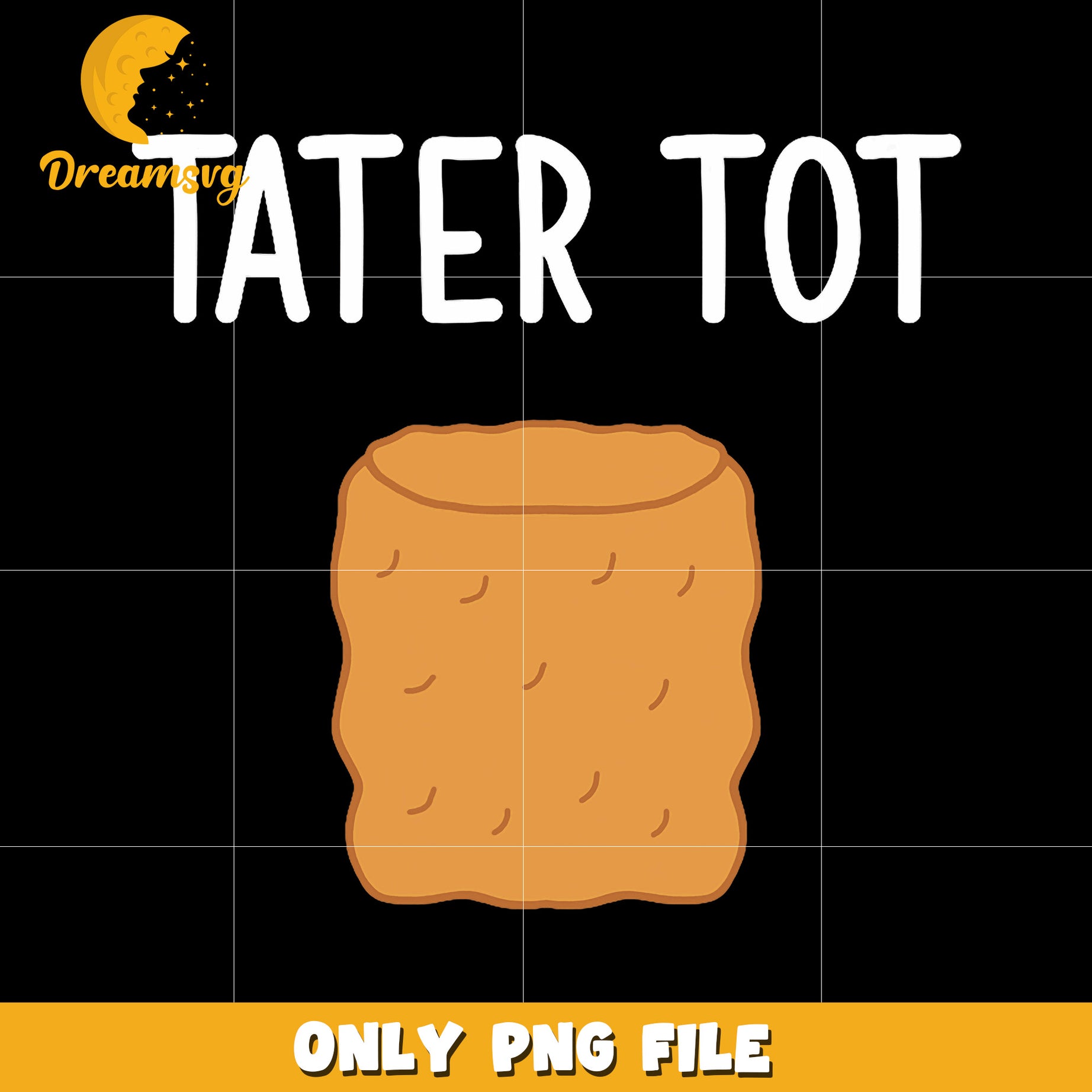 Tater tot png, cute snack png, funny food png