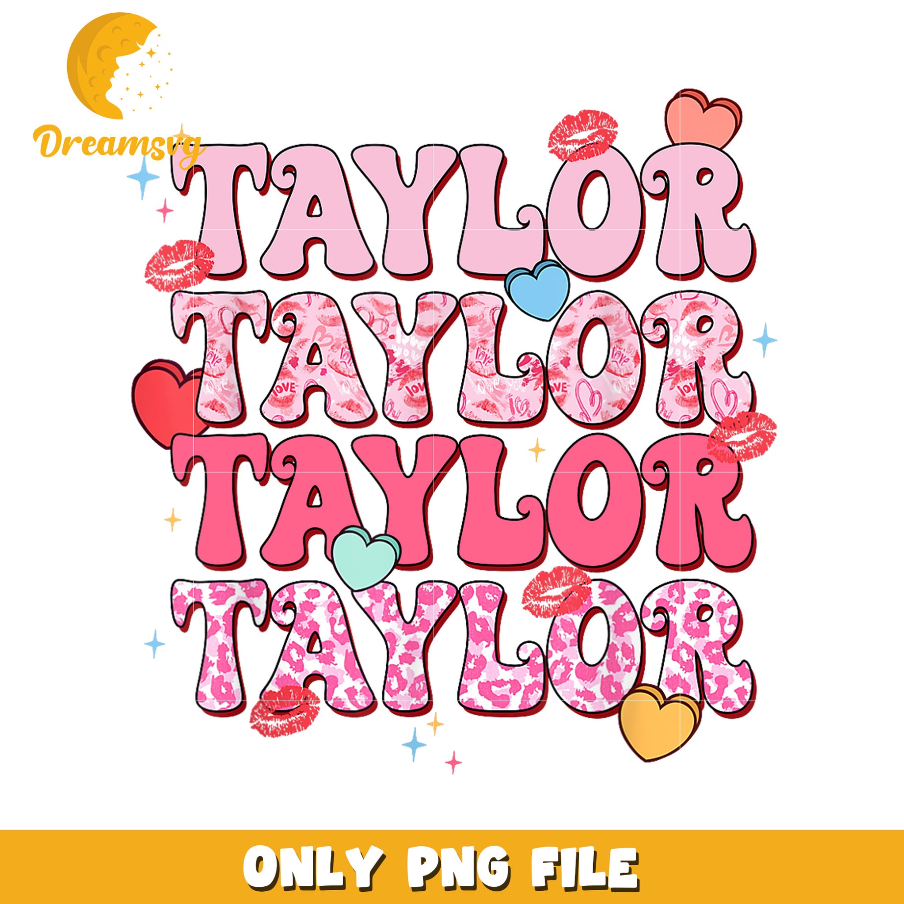 Taylor Name PNG Valentines Design