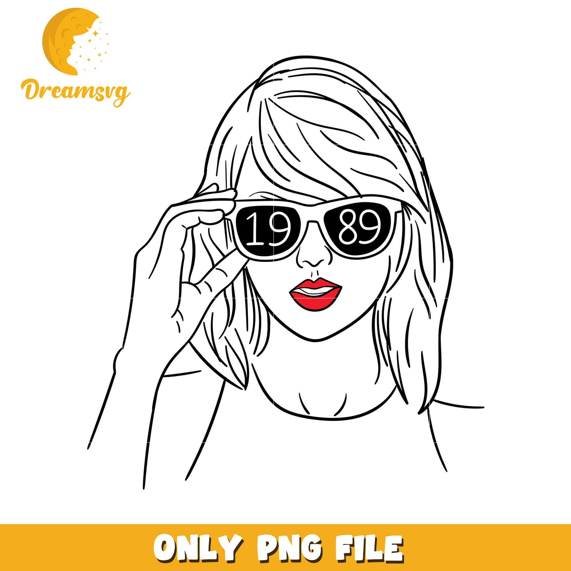 Taylor Swift 1989 PNG Line Art