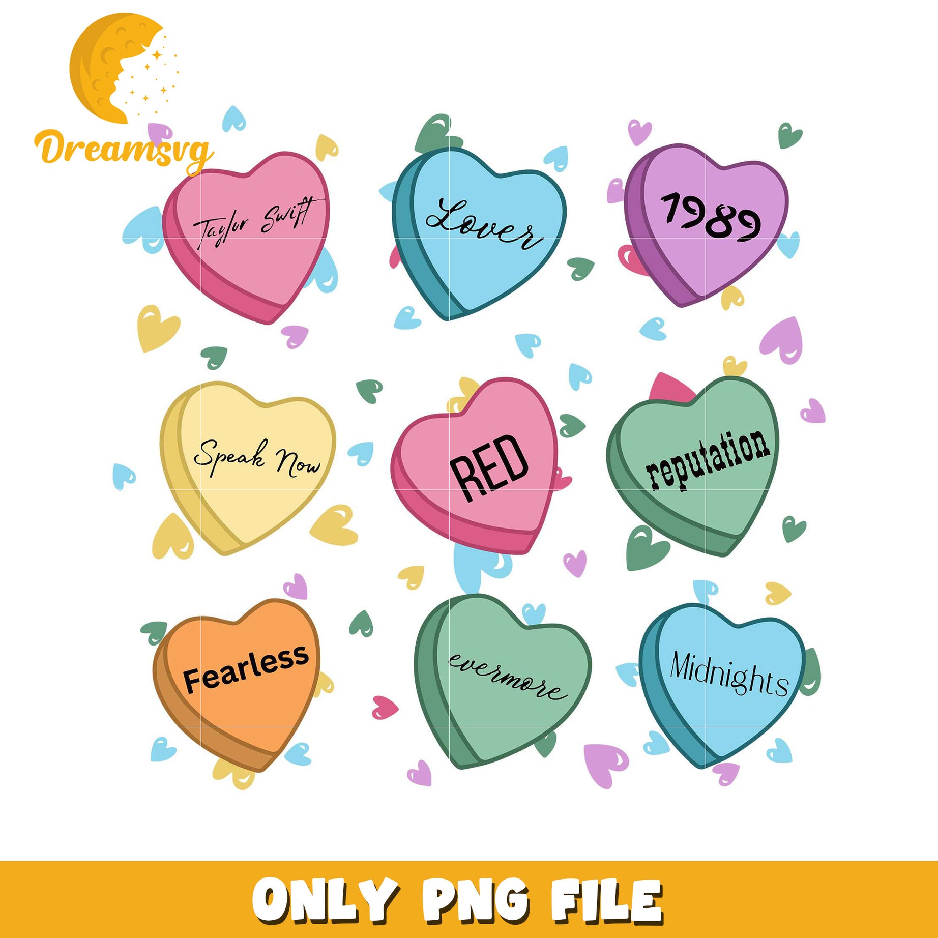 Taylor Swift Album Candy Hearts PNG