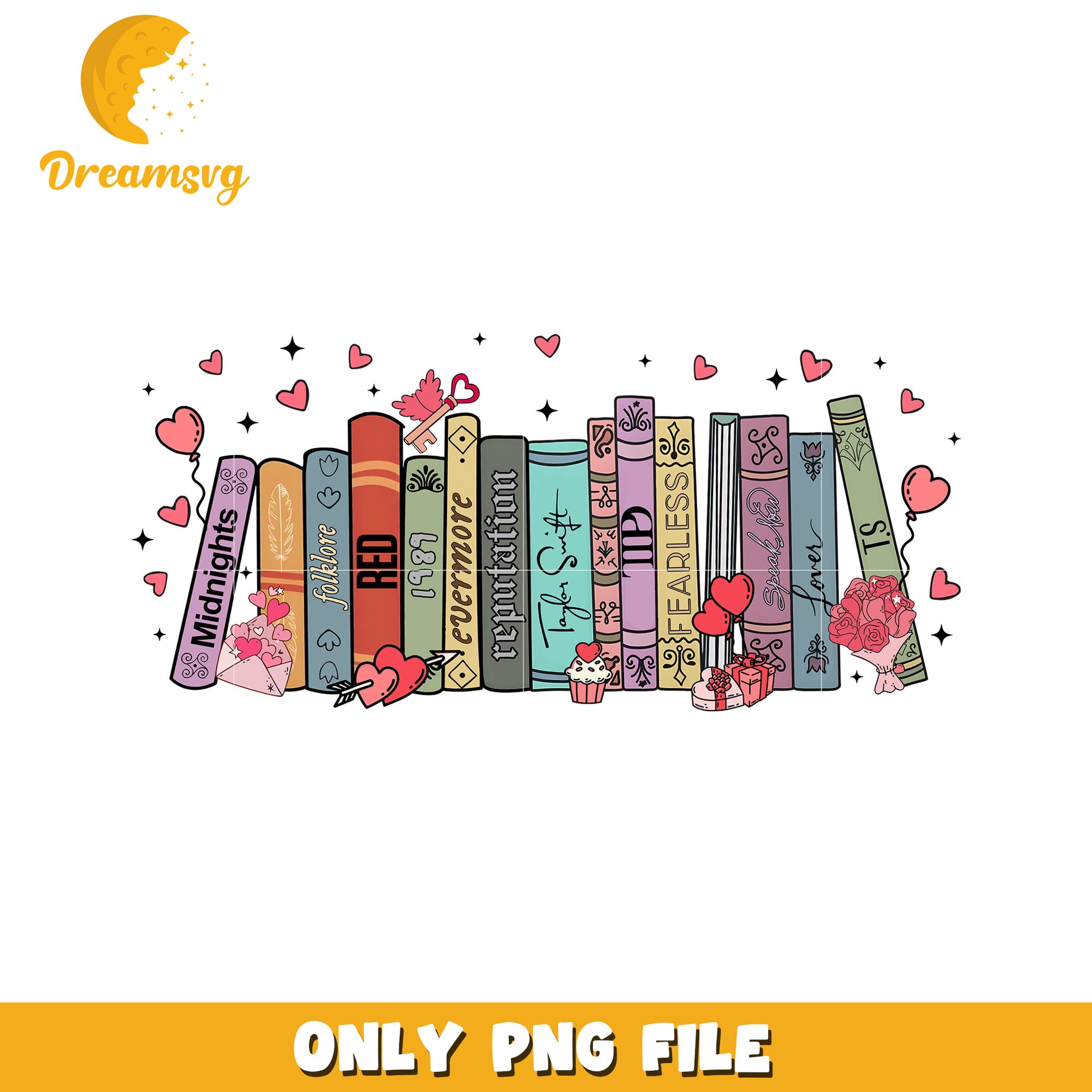 Taylor Swift Books PNG Valentines