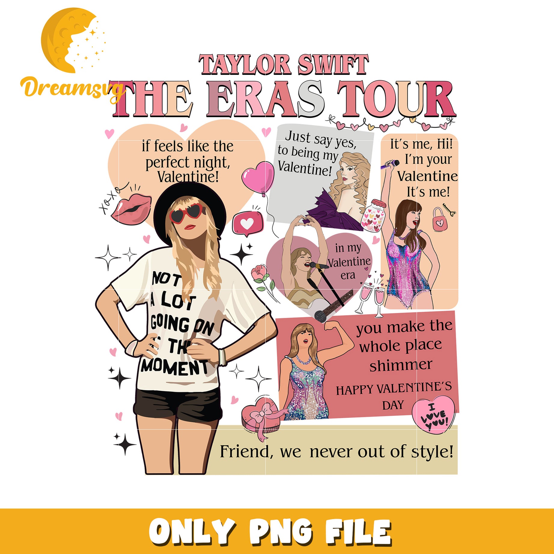 Taylor Swift The Eras Tour Valentine PNG Design File