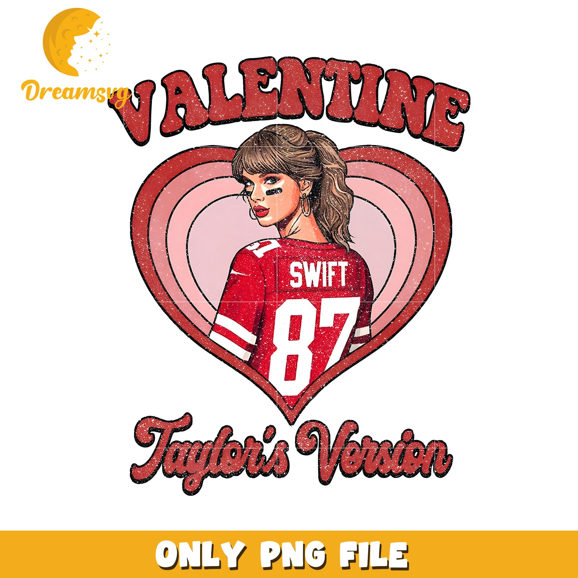 Taylor Swift Valentine Hearts PNG Design for Fans