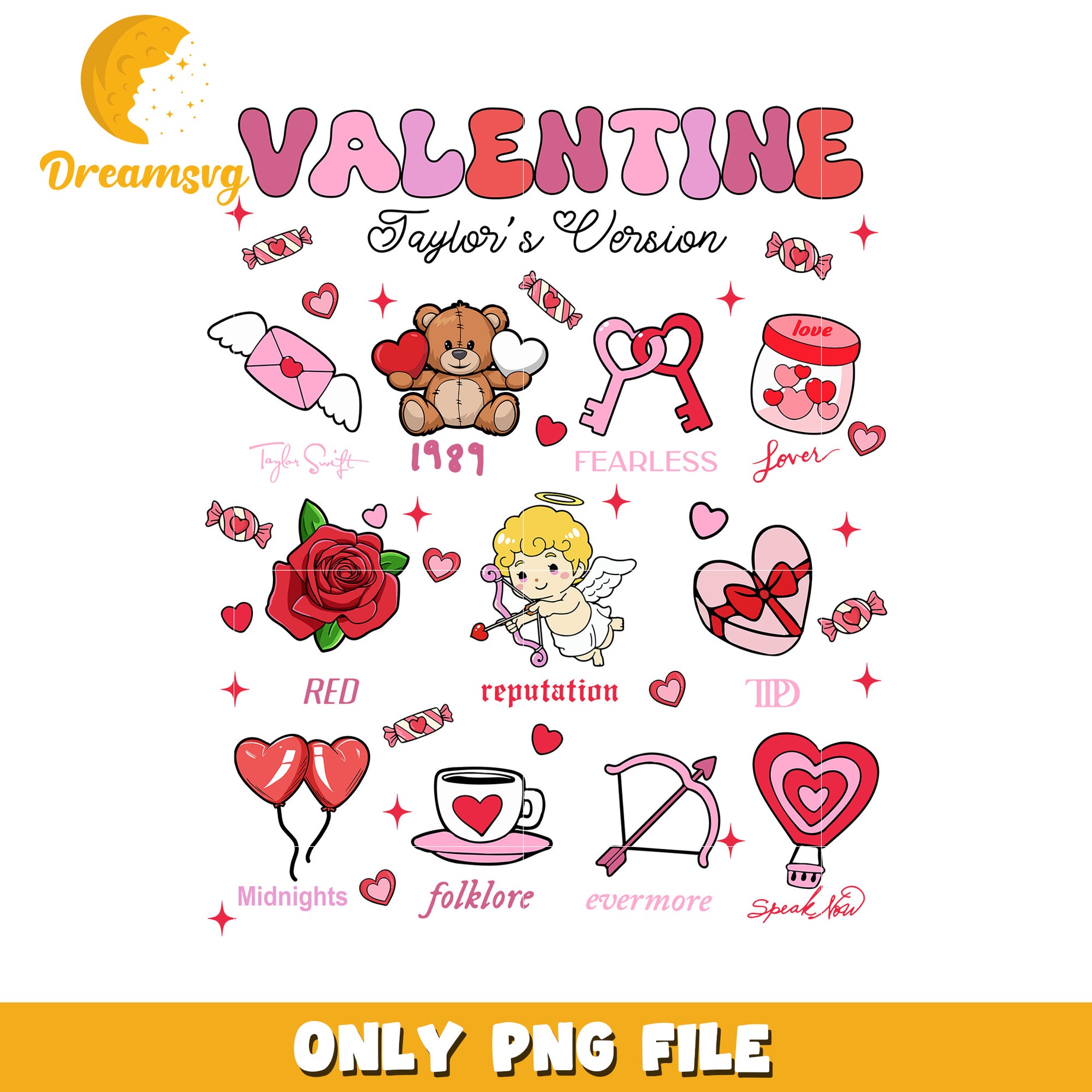 Taylor Swift Valentine PNG Set