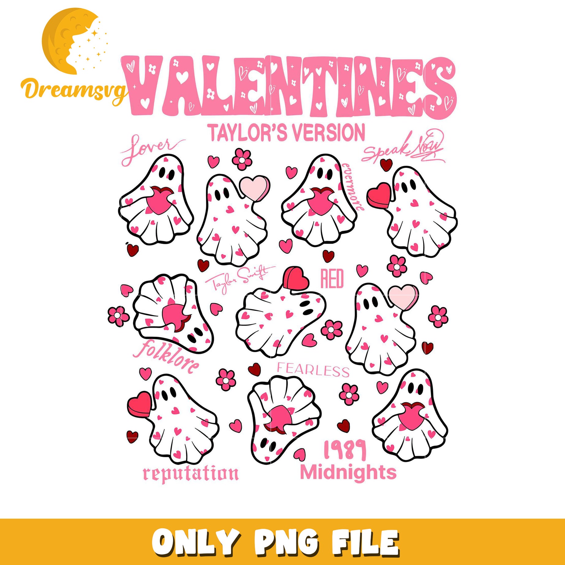 Taylor Swift Valentines Ghosts PNG