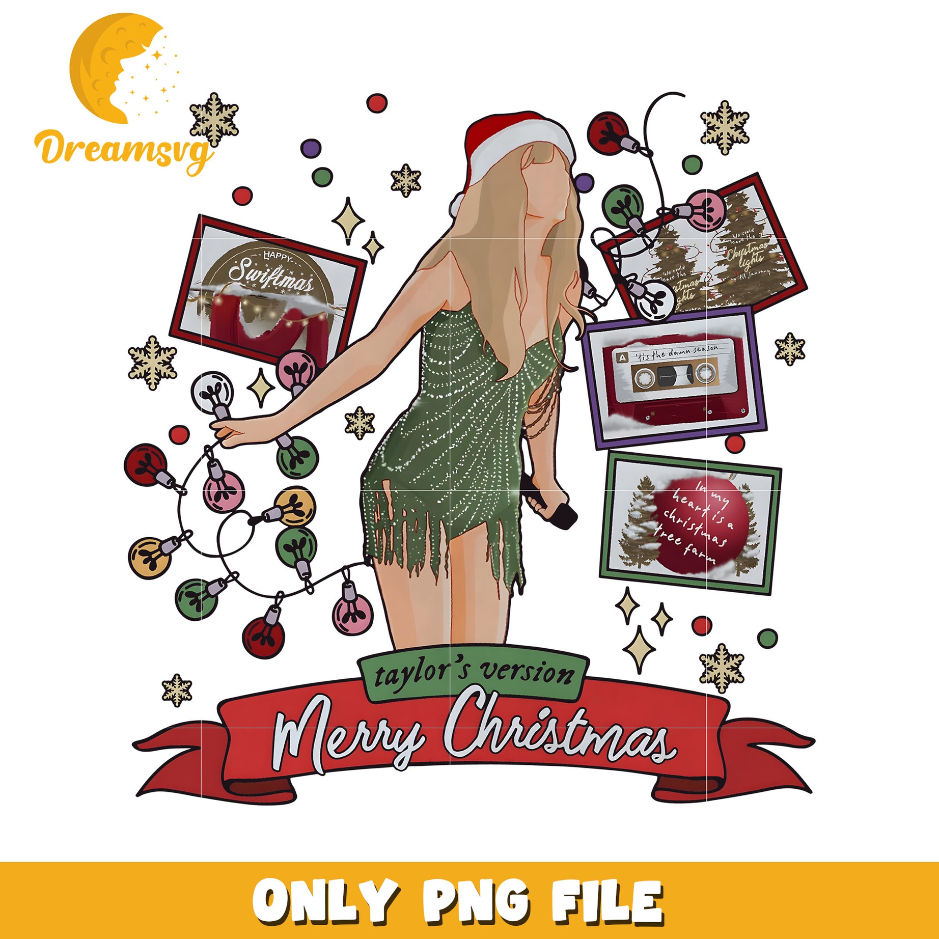 Taylor's version merry christmas png, happy swiftmas png