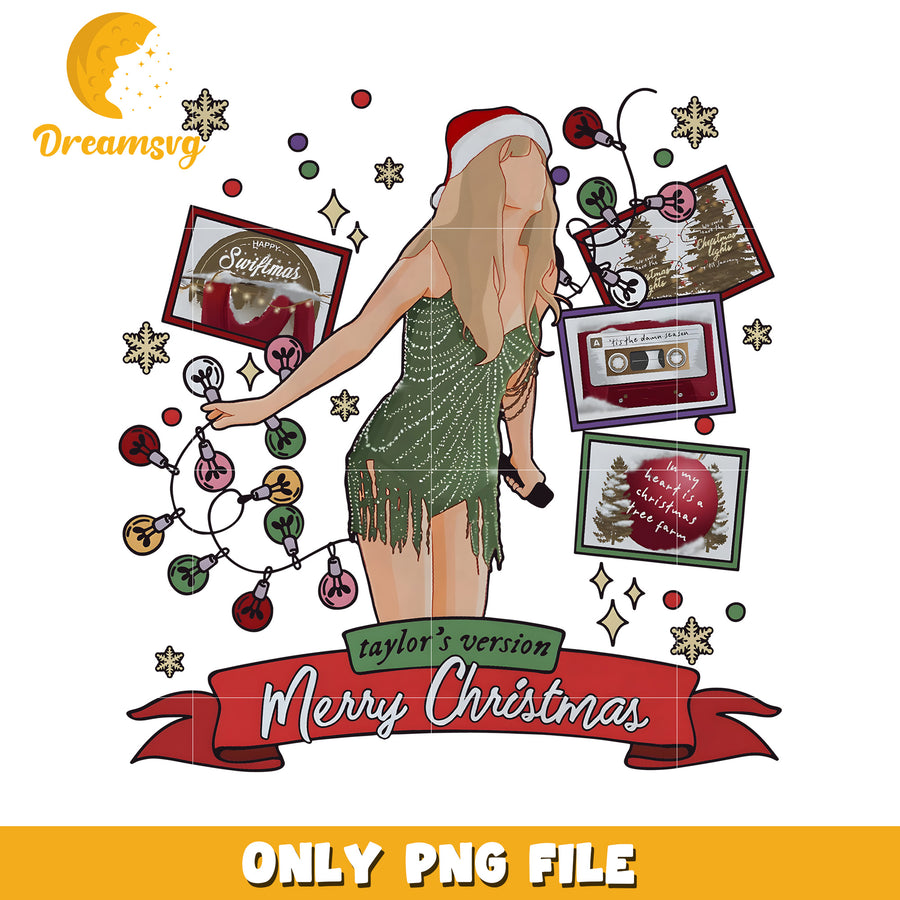 Taylor's version merry christmas png, happy swiftmas png