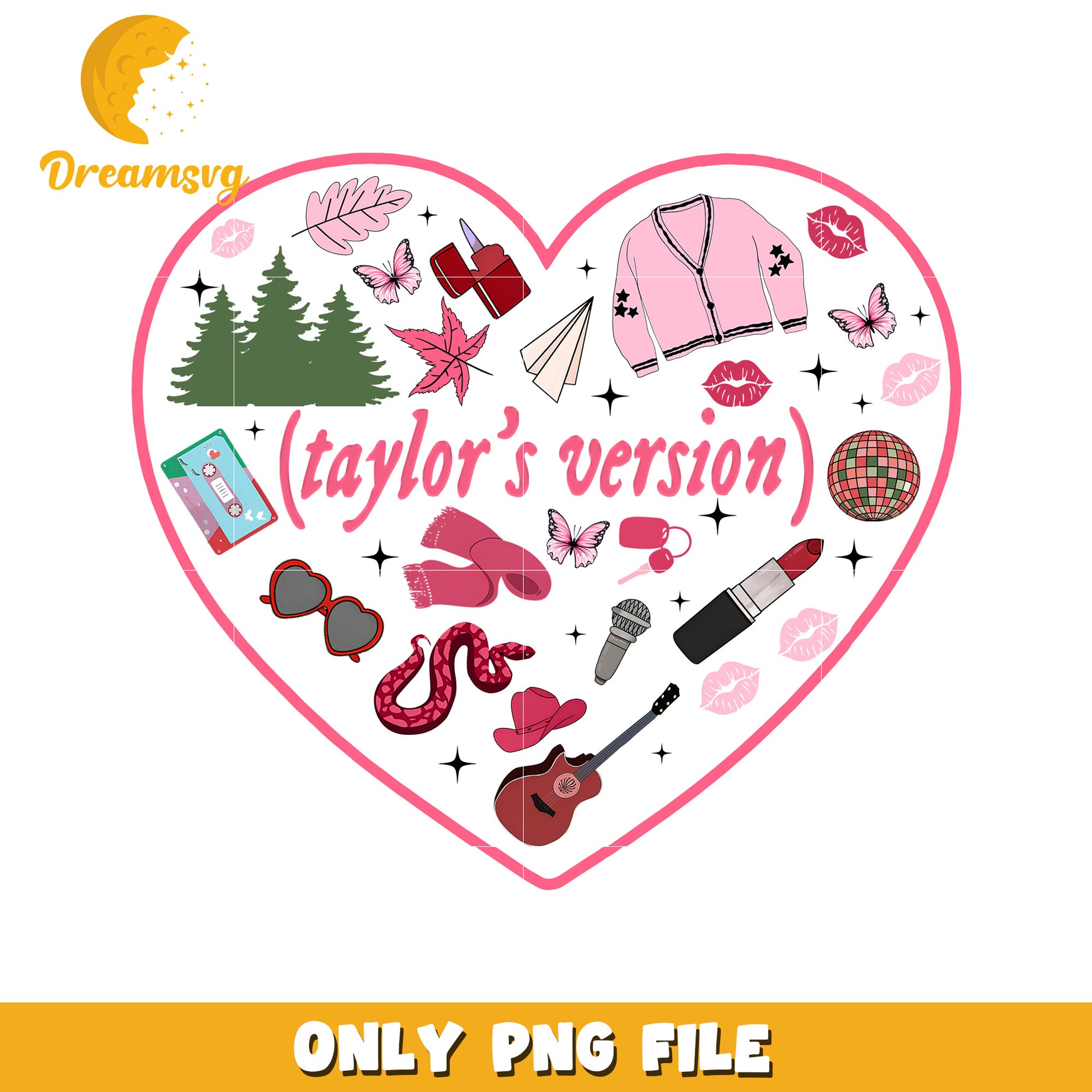 Taylors Version Heart PNG Sublimation