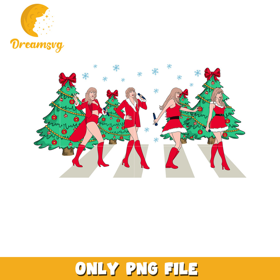 Taylor santa across the road png, Taylor swift png, swiftmas png