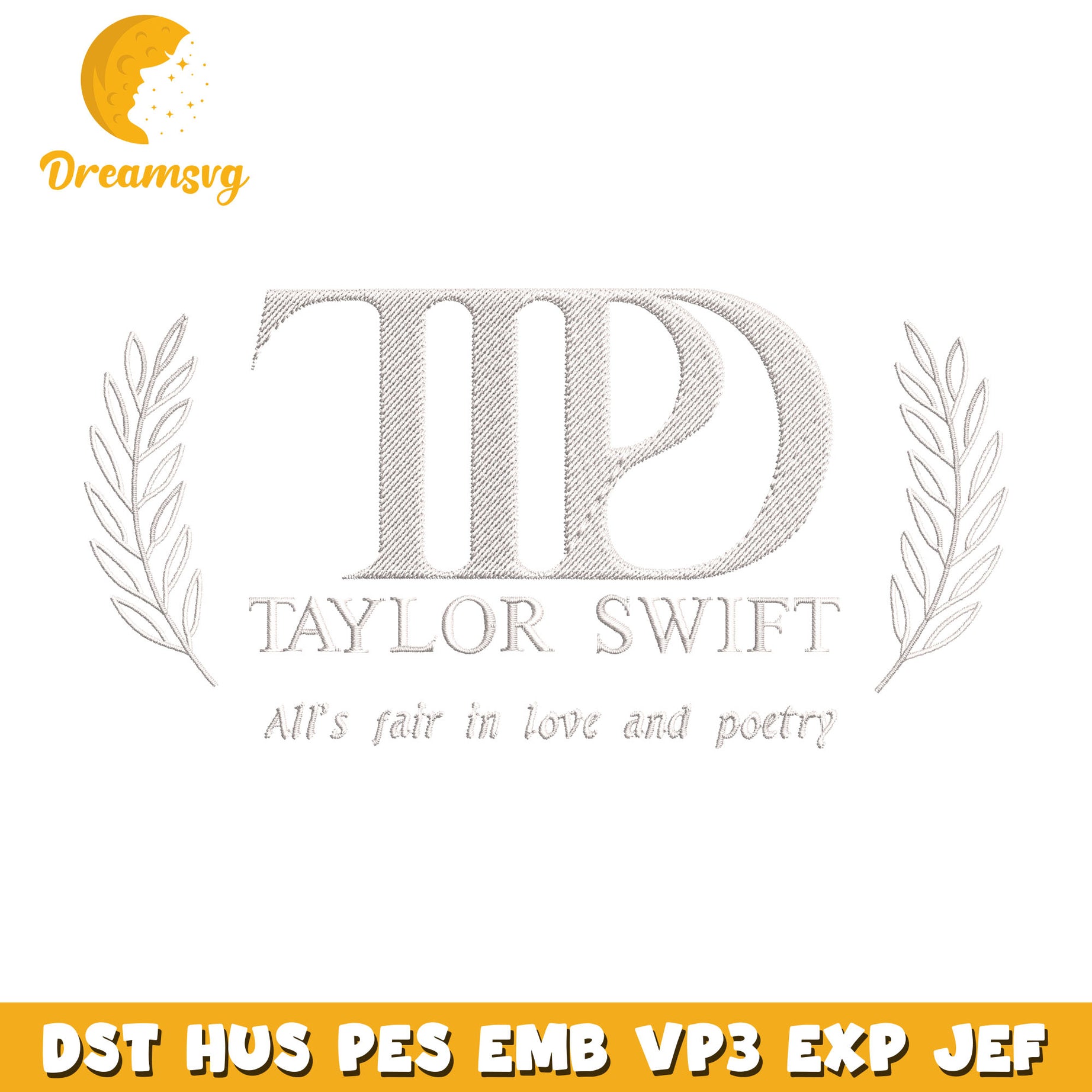 Taylor swift logo embroidery design