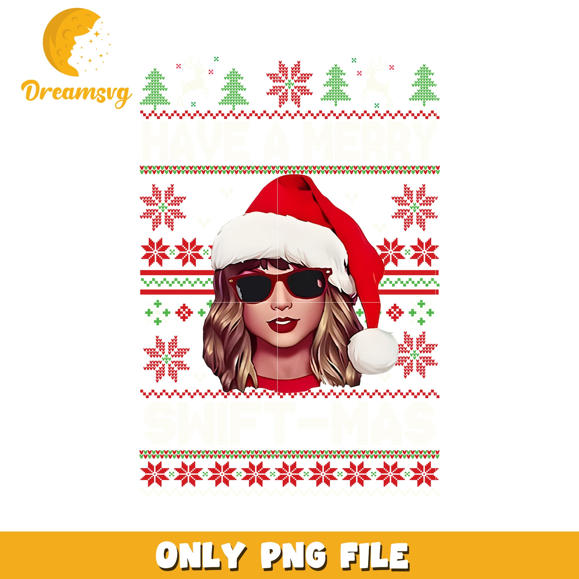 Taylor swift santa hat christmas pattern png, christmas png