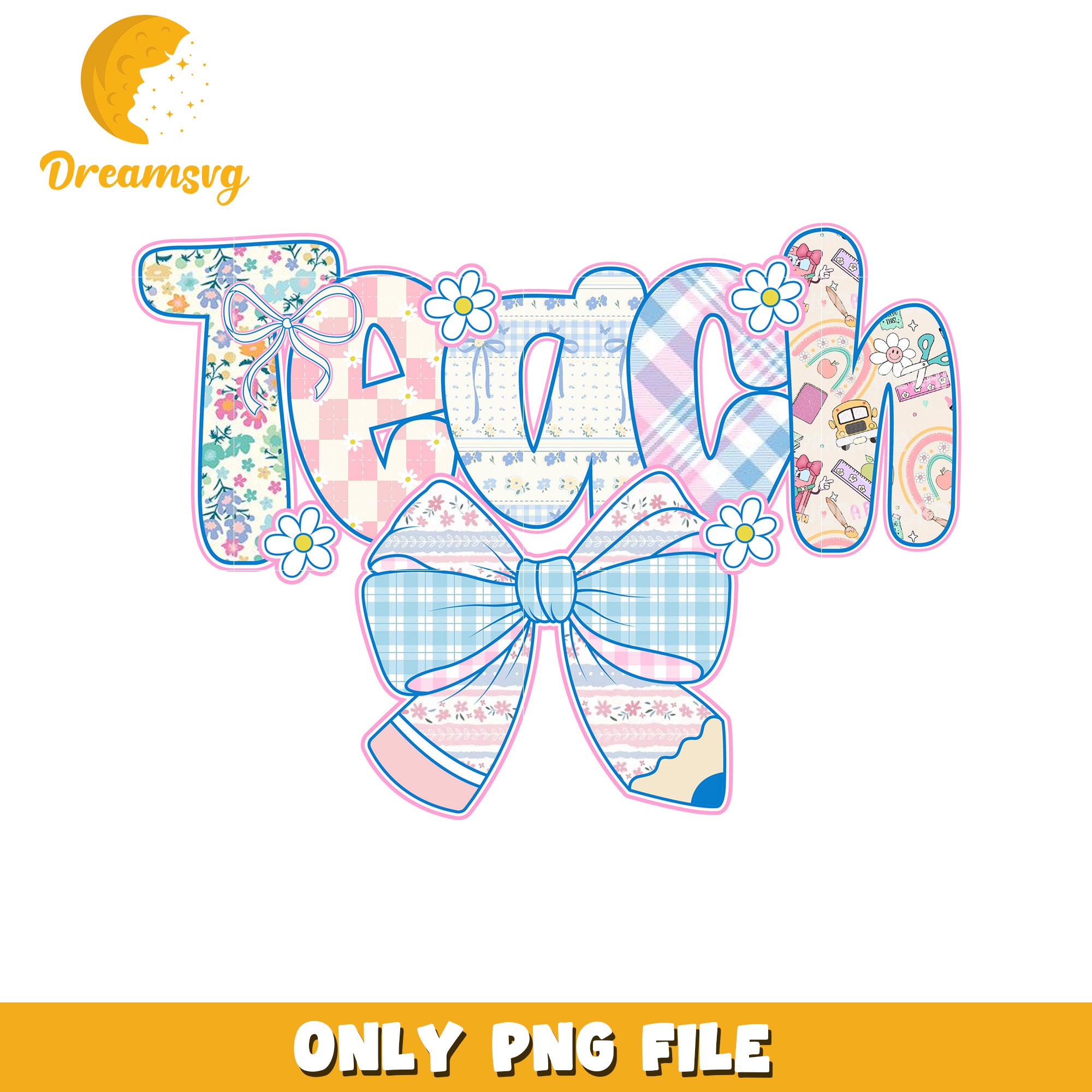 Teach beautiful design png, funny education png, playful text png