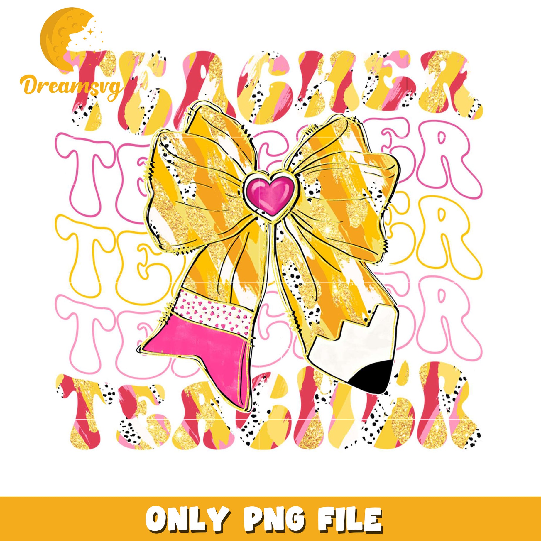 Teacher Bow PNG Sublimation