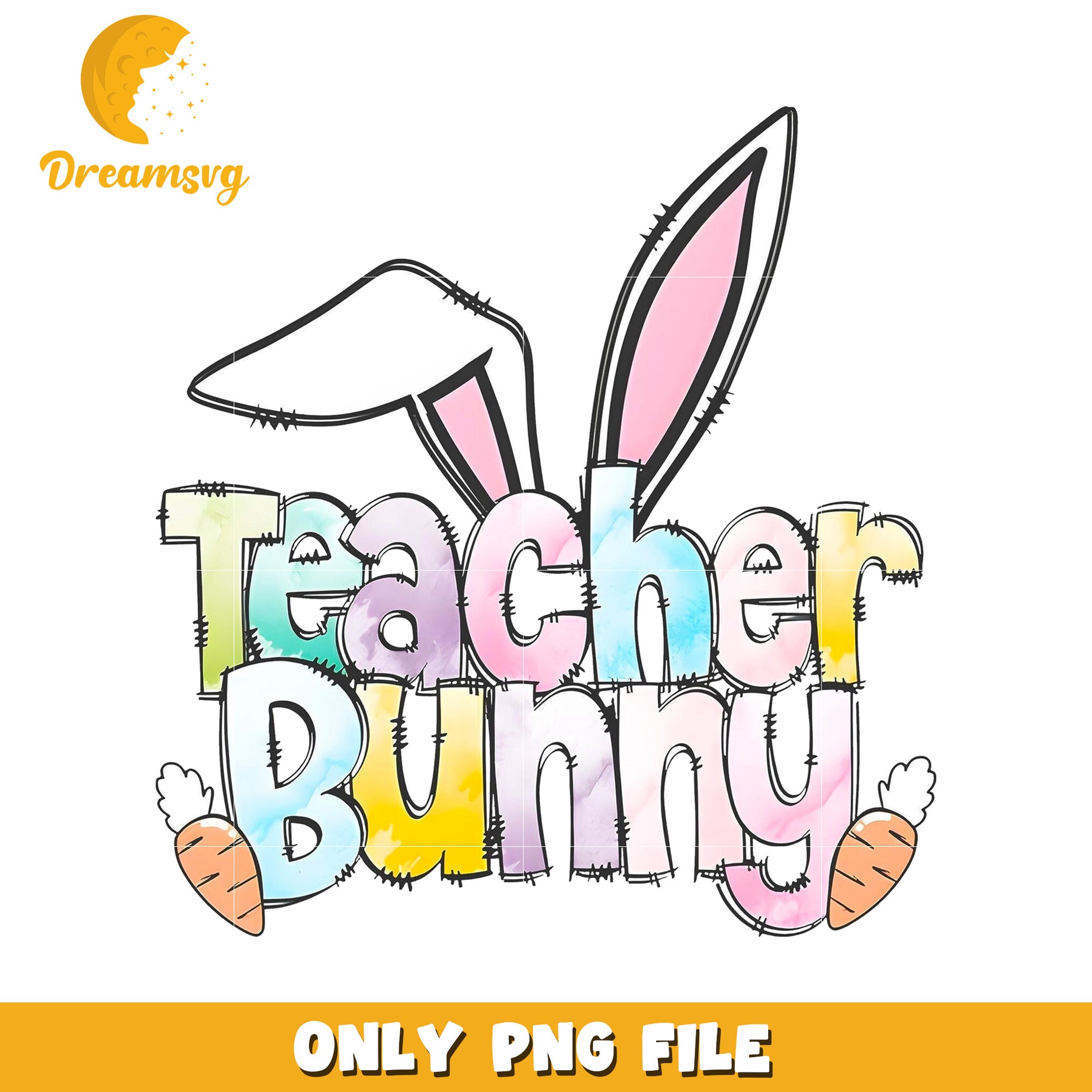 Teacher Bunny PNG Easter Design