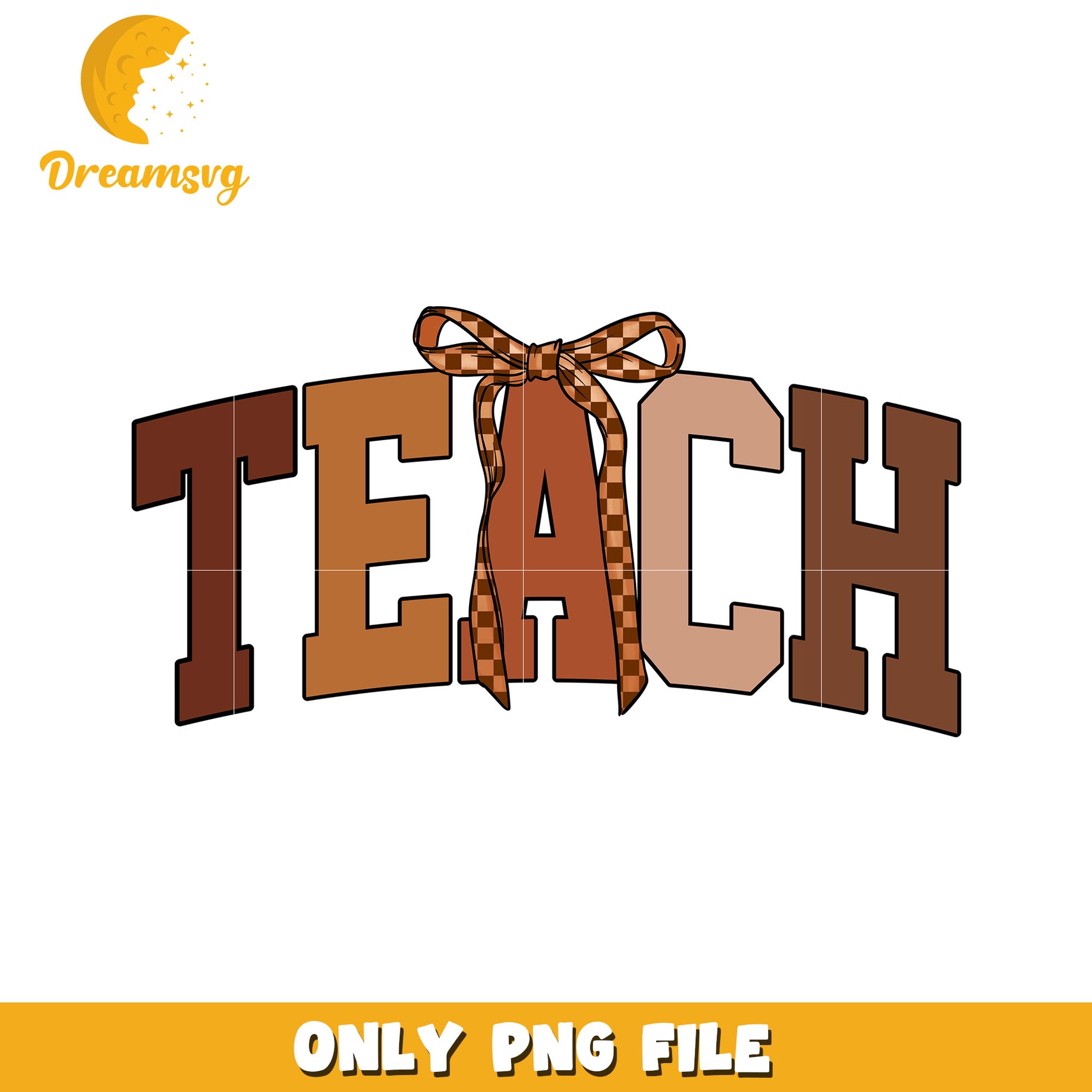 Teacher PNG Fall Colors Bow Design