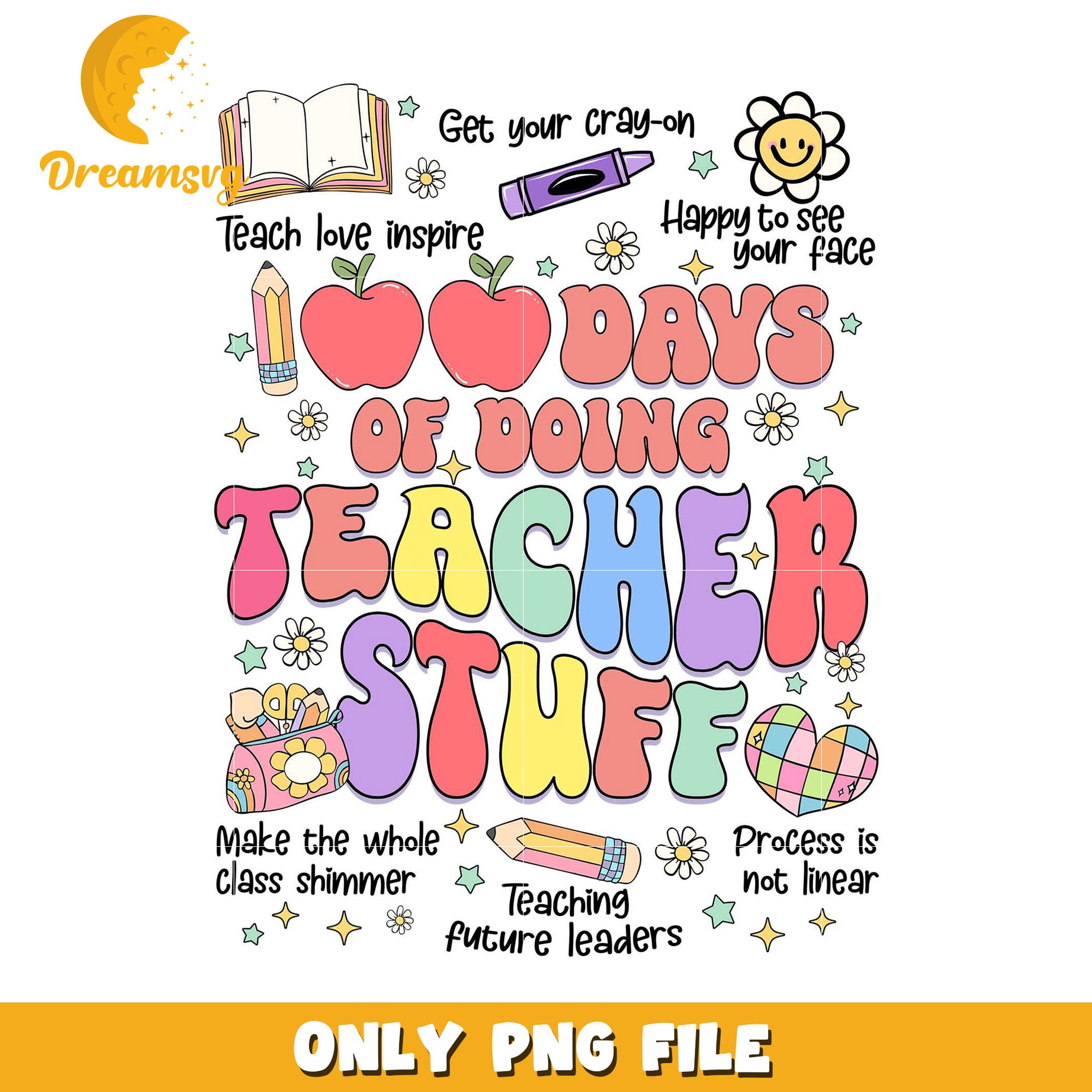 Teacher Stuff PNG Sublimation Design