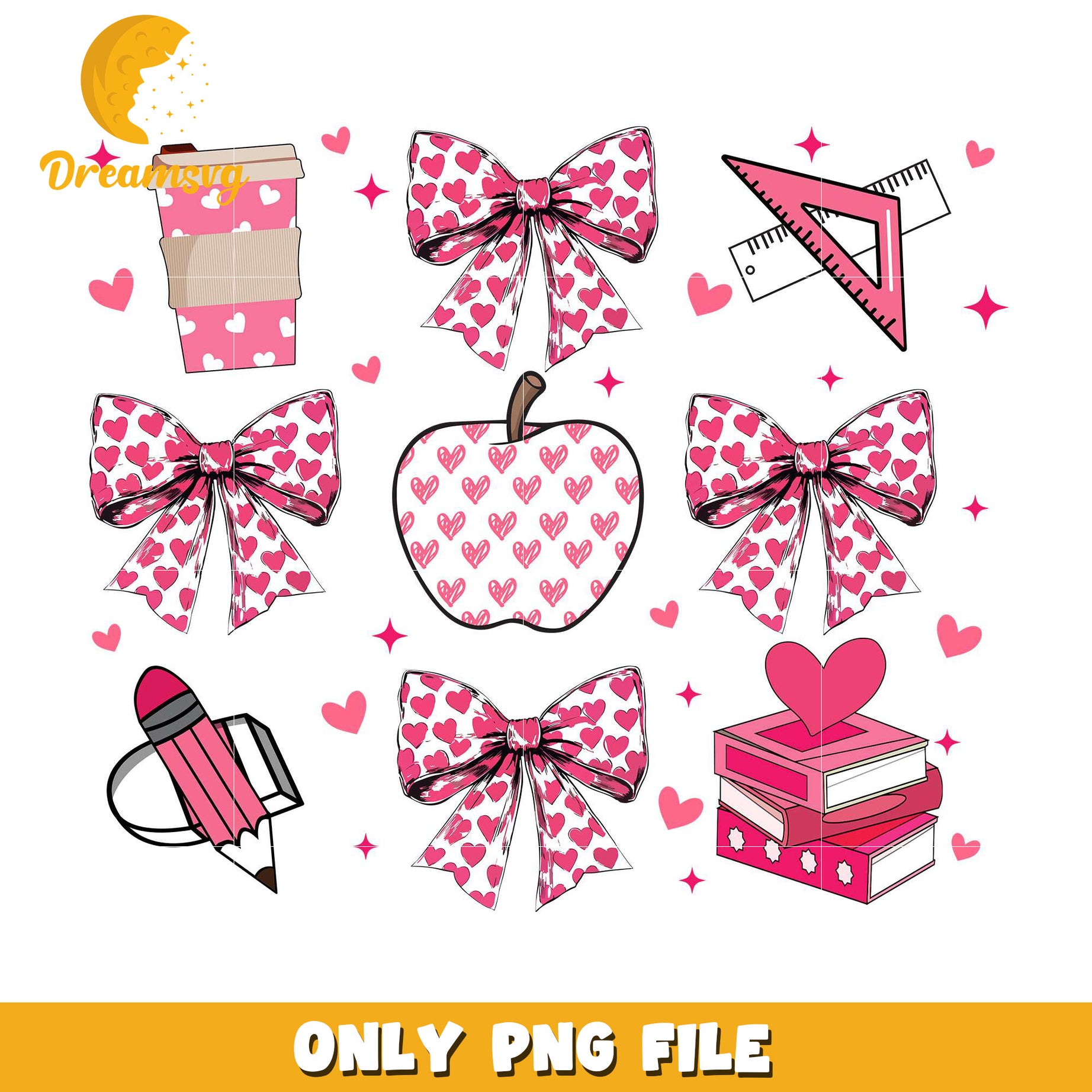 Teacher and coquette bow valentine png, coquette bow png