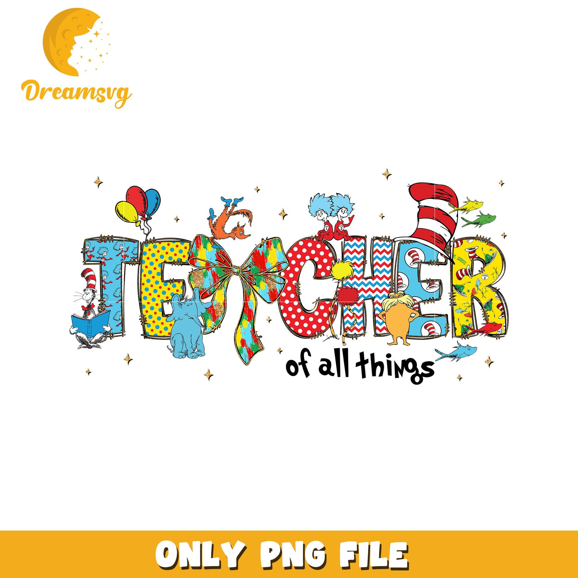 Teacher of all things png, dr seuss cartoon png, font design png