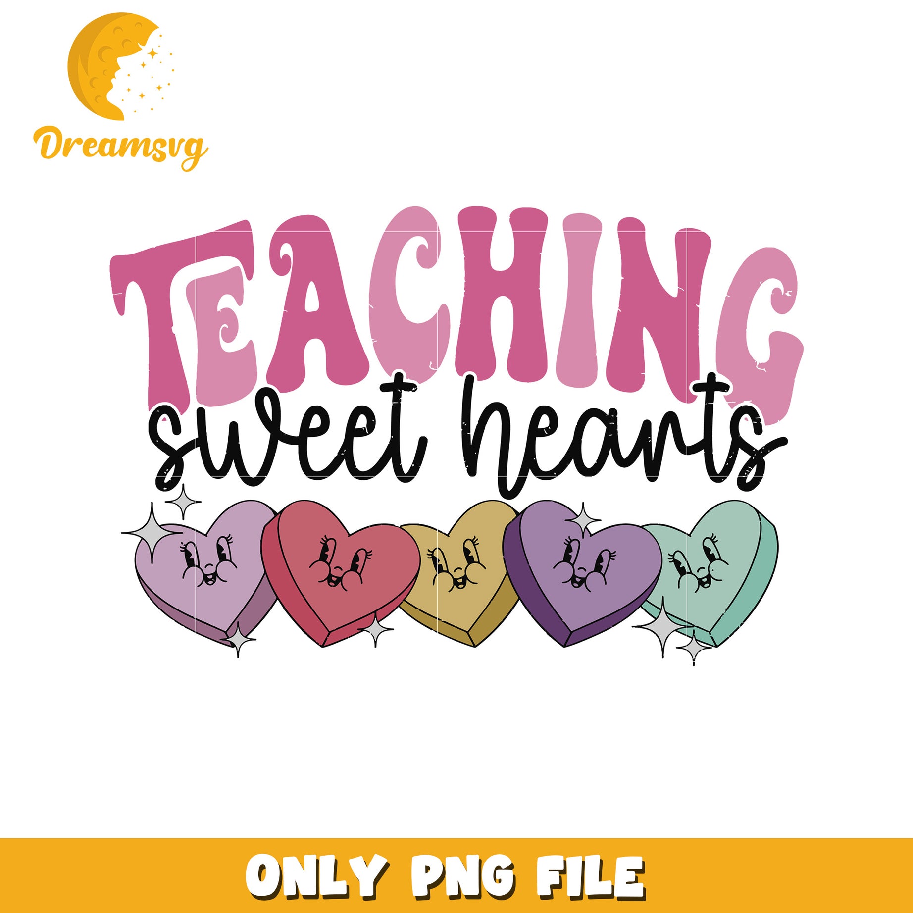 Teaching Sweet Hearts Cute Hearts PNG Graphic Design File