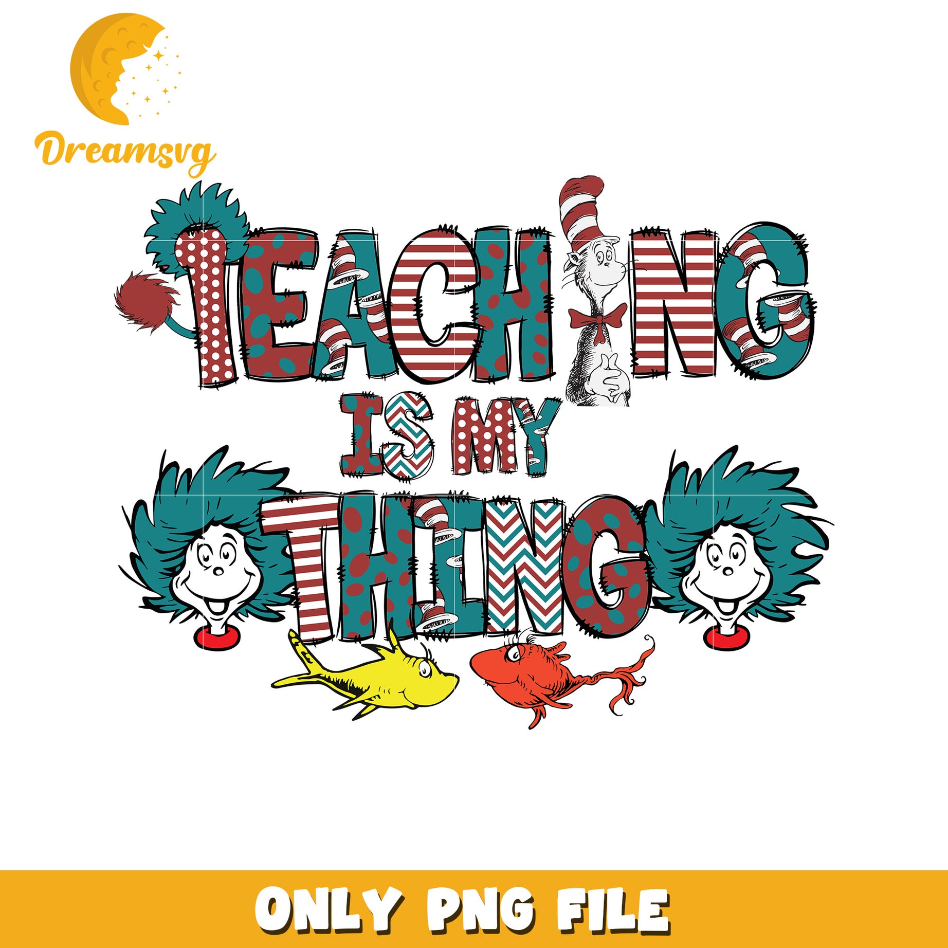 Teaching is My Thing Fun PNG Design for Educators 