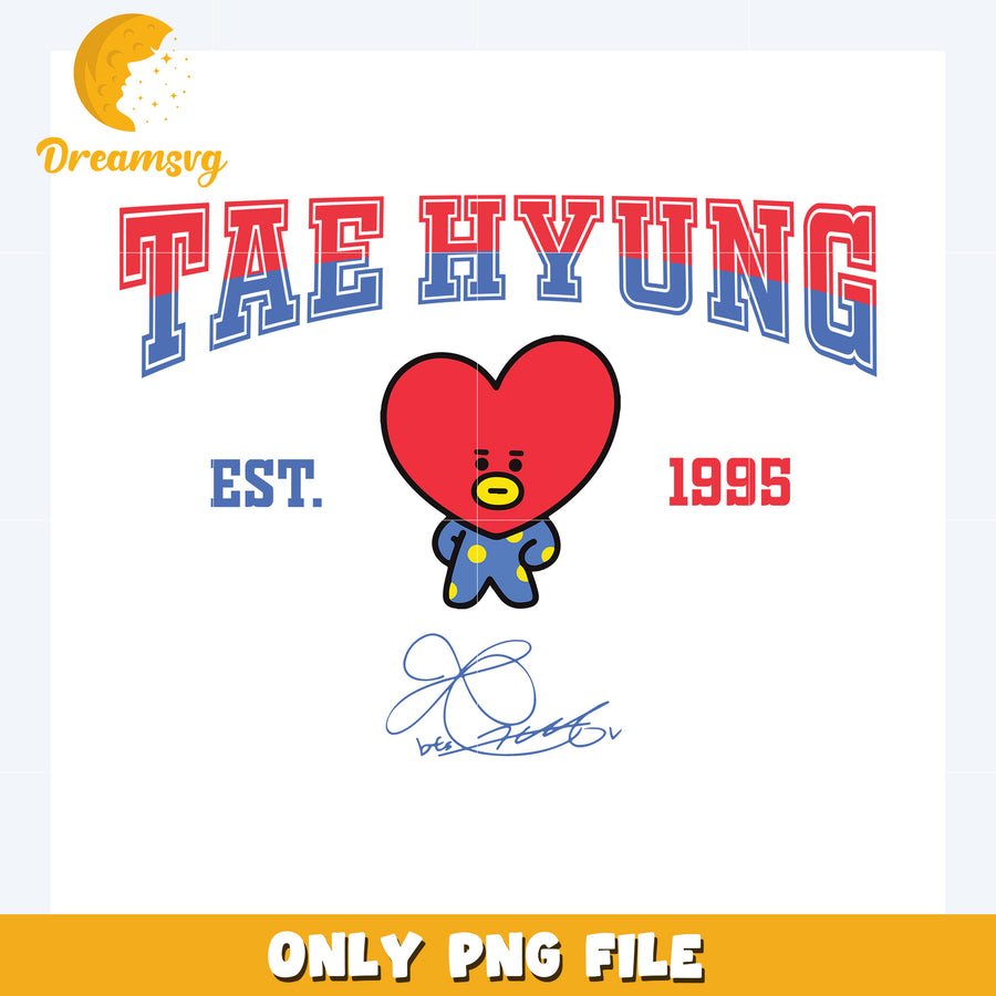 Tea huyng est 1996 png, bts mascot png, bt21 characters png