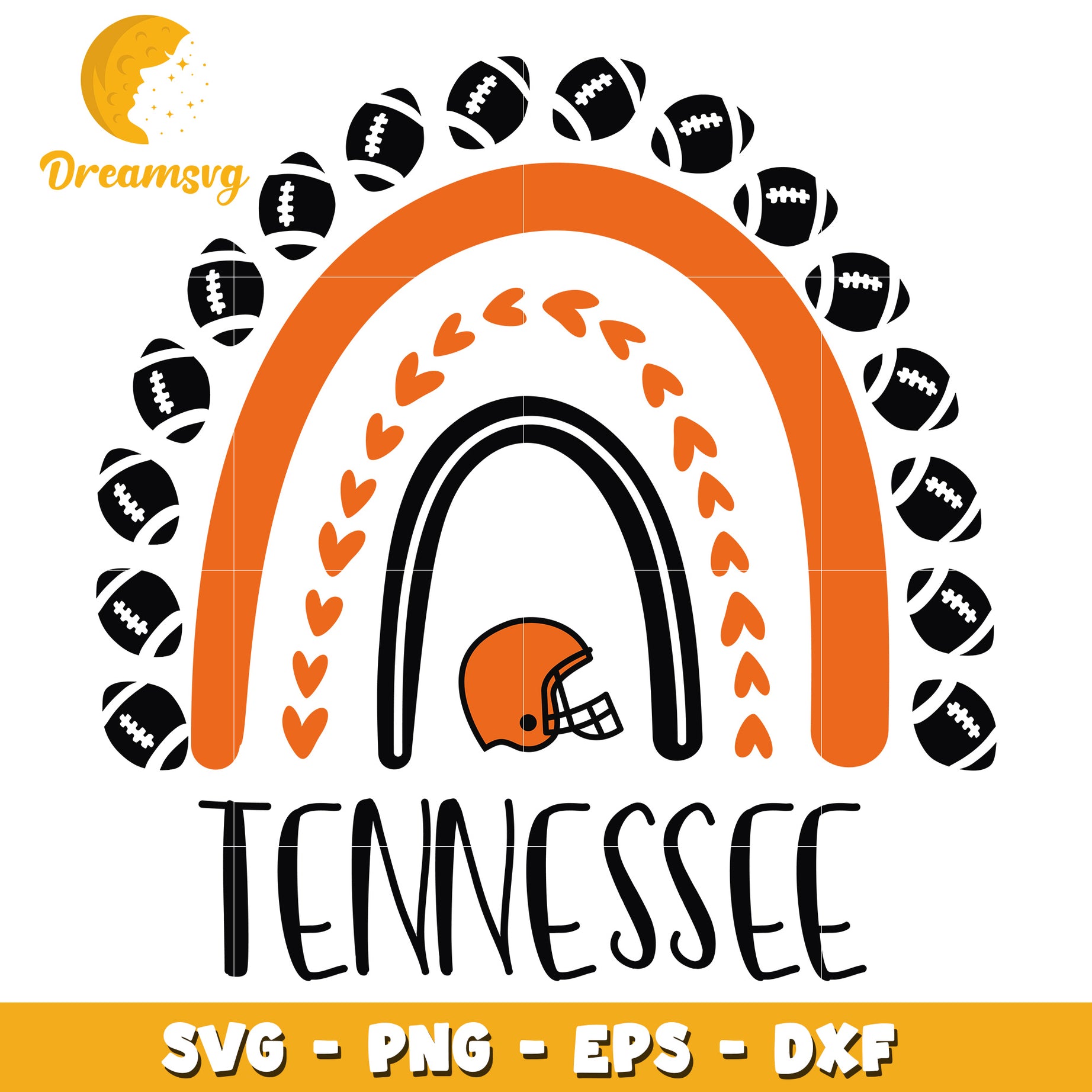 Tennessee Football Rainbow SVG Cut File