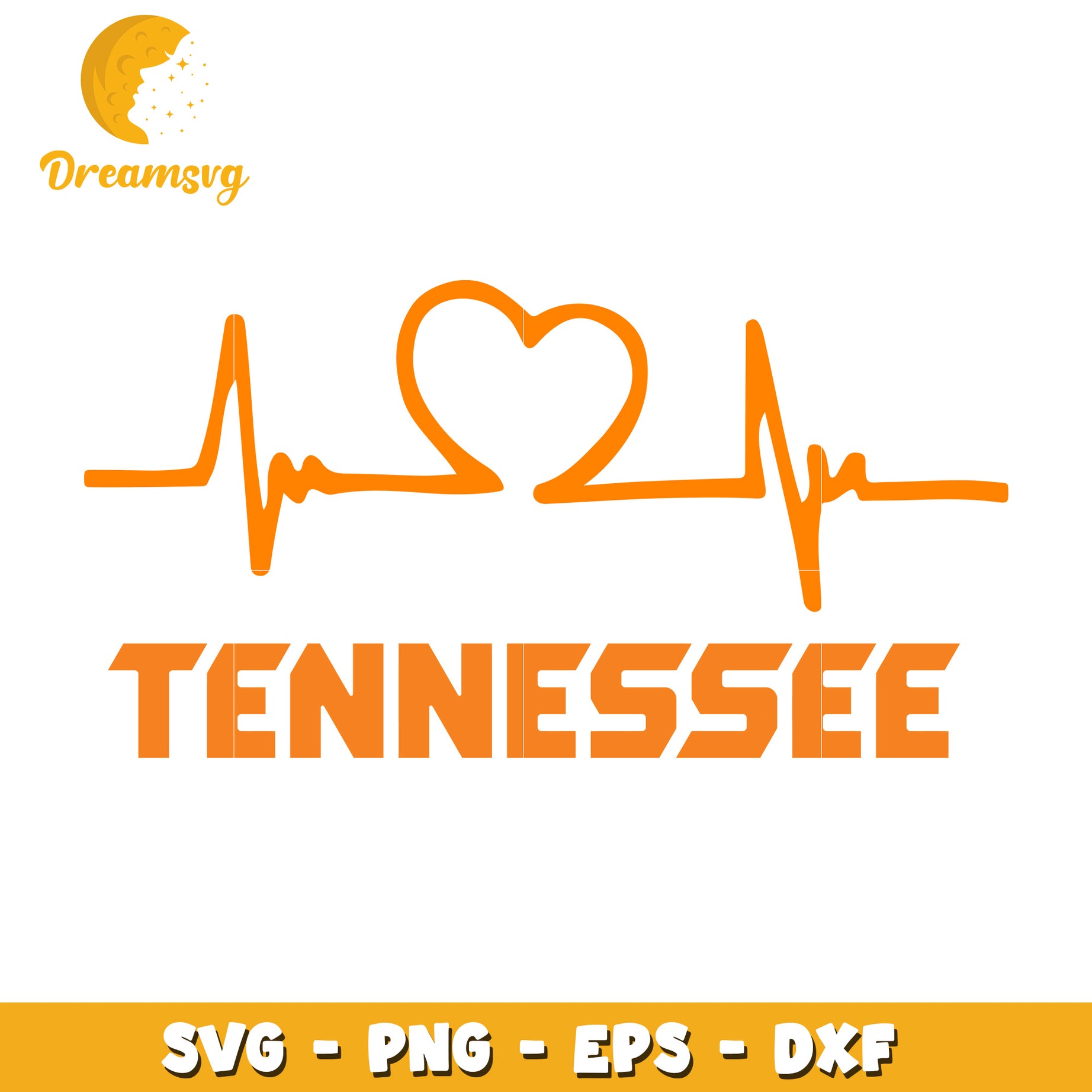 Tennessee Heartbeat SVG PNG EPS DXF