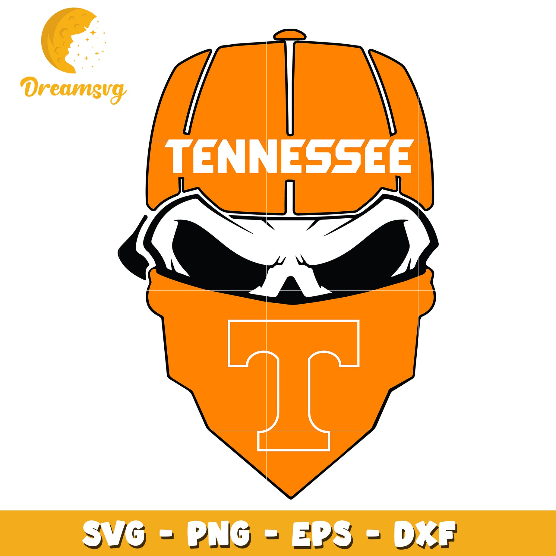 Tennessee Skull SVG PNG EPS DXF Cut File