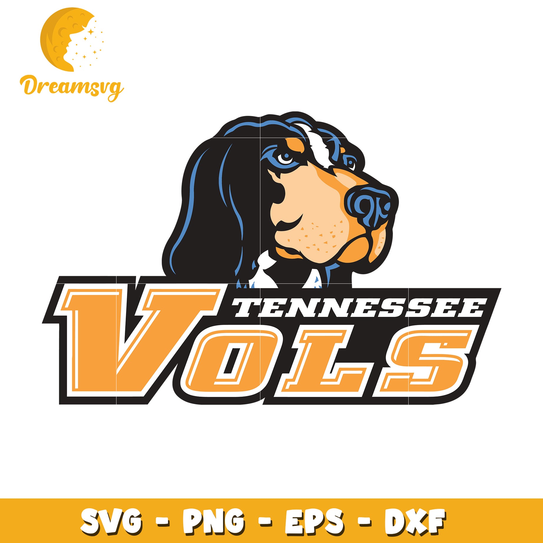 Tennessee Vols SVG Graphic Dog Mascot Design Digital Download