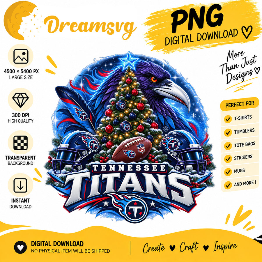 Tennessee Titans Christmas PNG, Neon Portrait Clipart