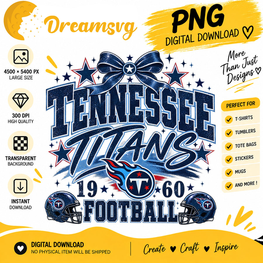 Tennessee Titans Coquette Bow NFL Football 1960 PNG