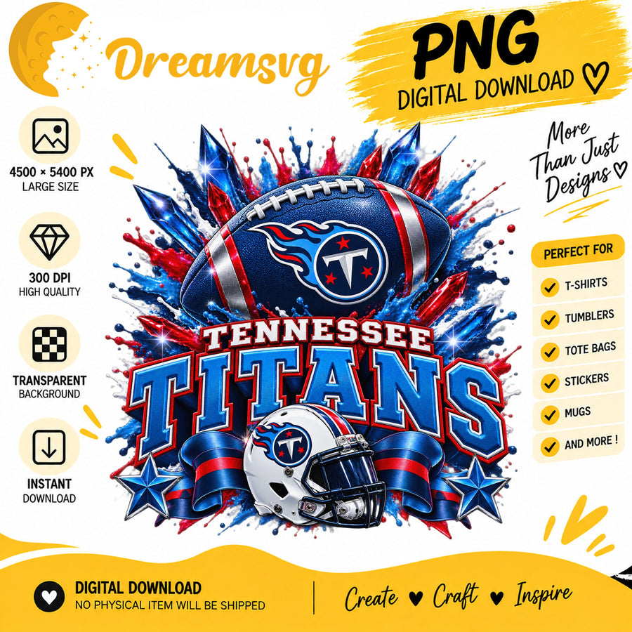 Tennessee Titans NFL Football Helmet Crystal Splash PNG