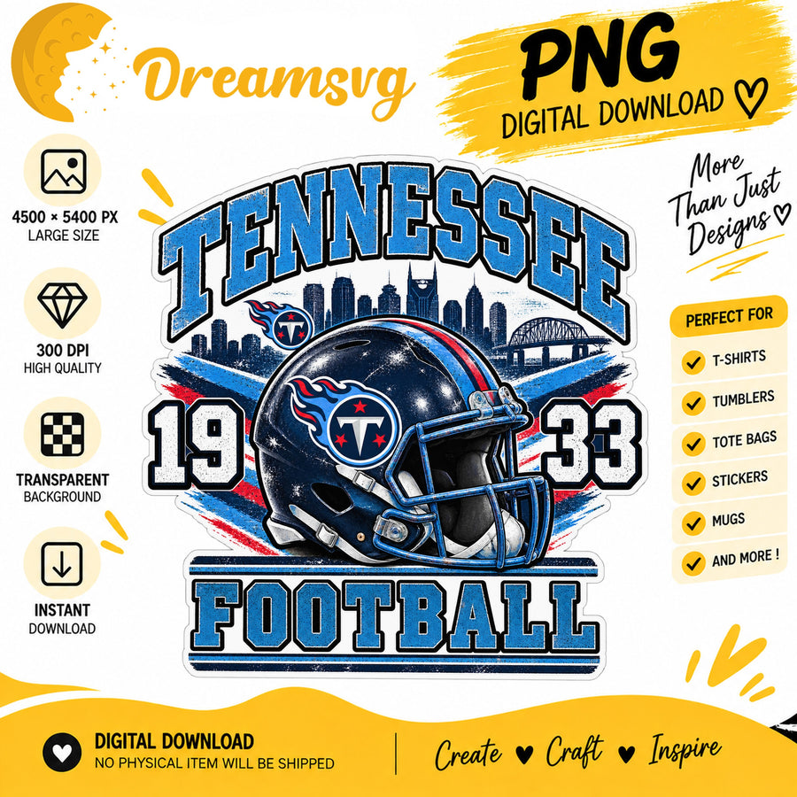 Tennessee Titans Vintage Grunge Football Helmet 1933 PNG