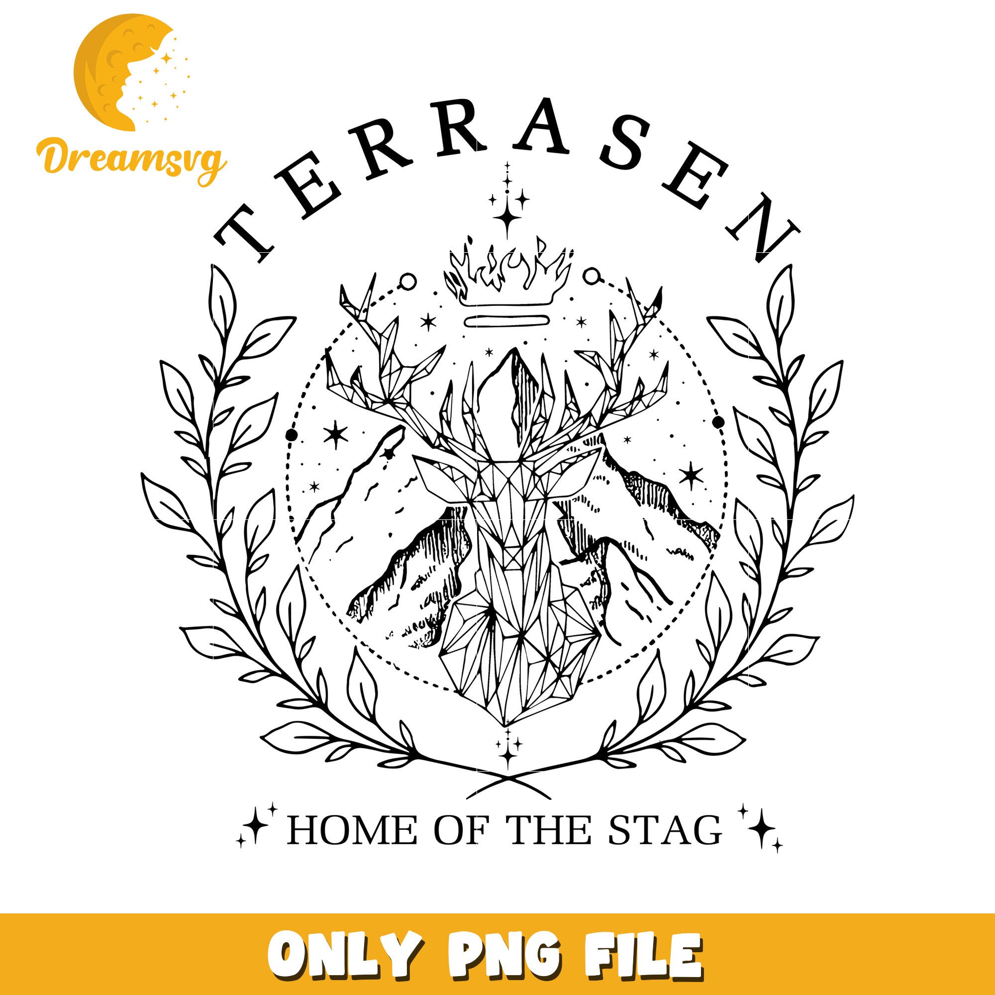 Terrasen home of the stag design png, fantasy fae kingdom png