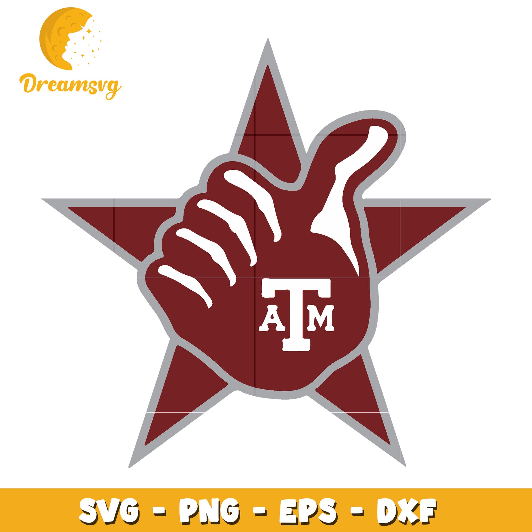 Texas A&M Thumbs Up Star SVG Cut File