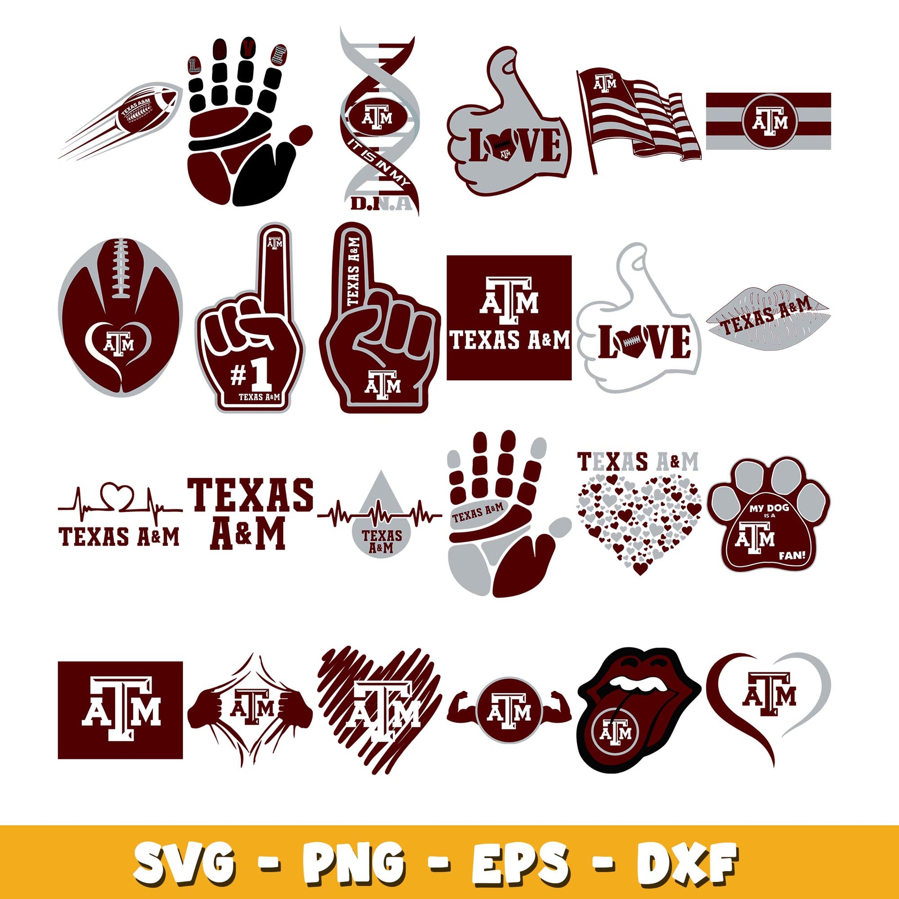 Aggies de Texas A&M Football Bundle svg, Aggies de Texas A&M logo svg, ncaa svg  