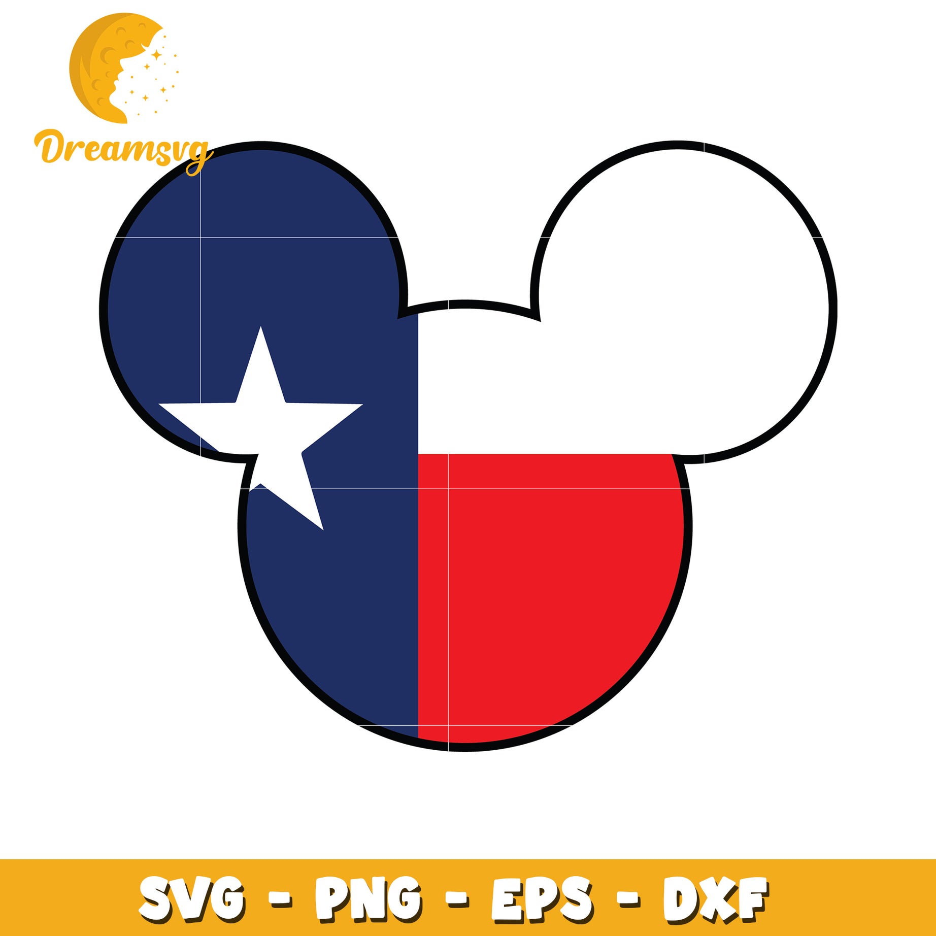 Texas Mickey Mouse SVG PNG EPS DXF