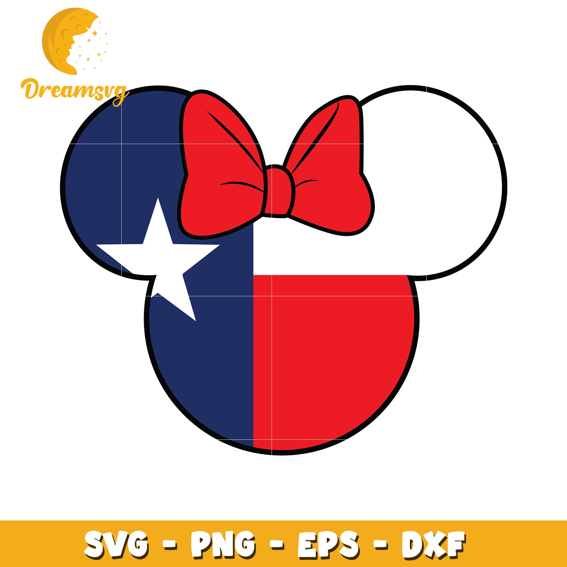 Texas Minnie Mouse Ears SVG Cut File