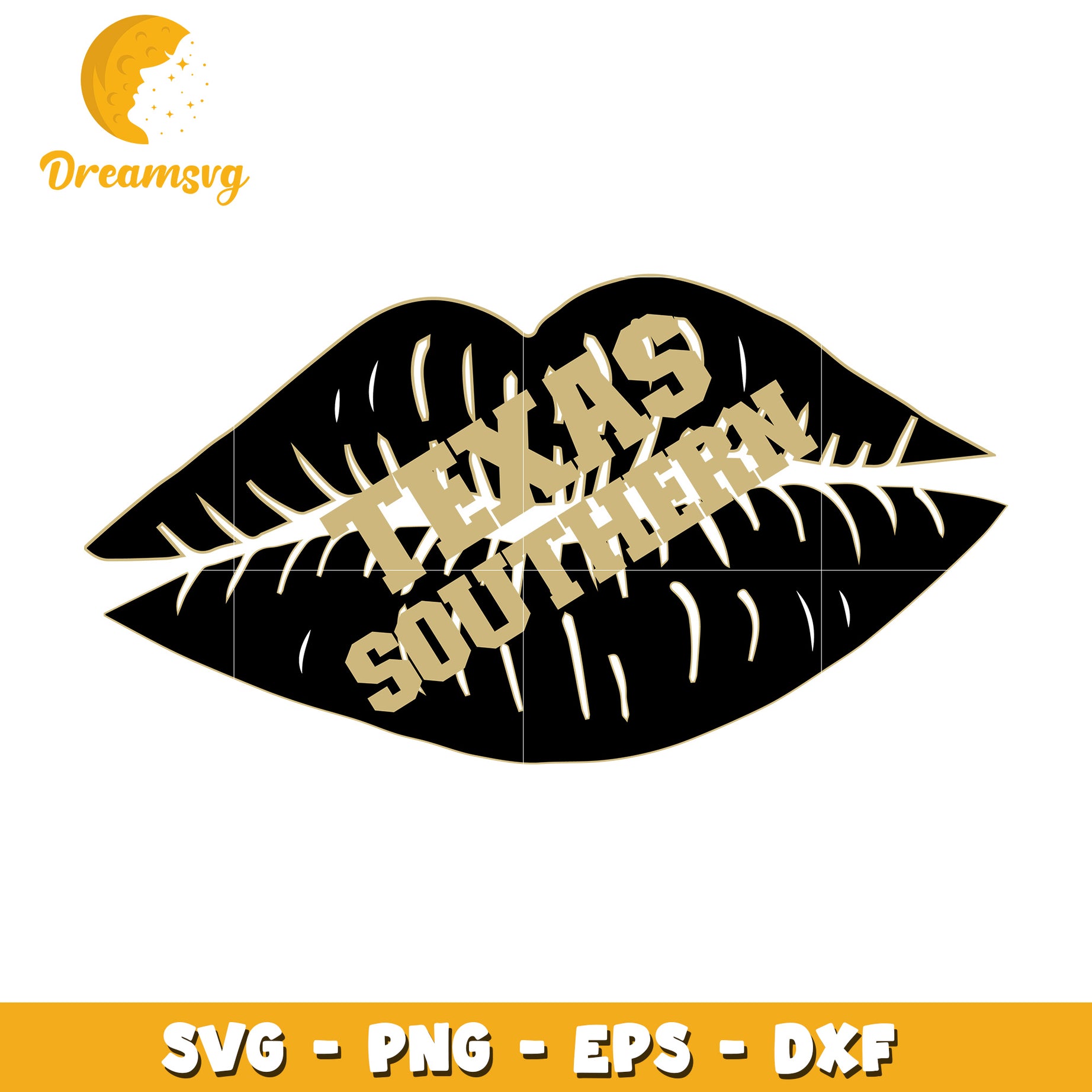 Texas Southern Lips SVG Cut File