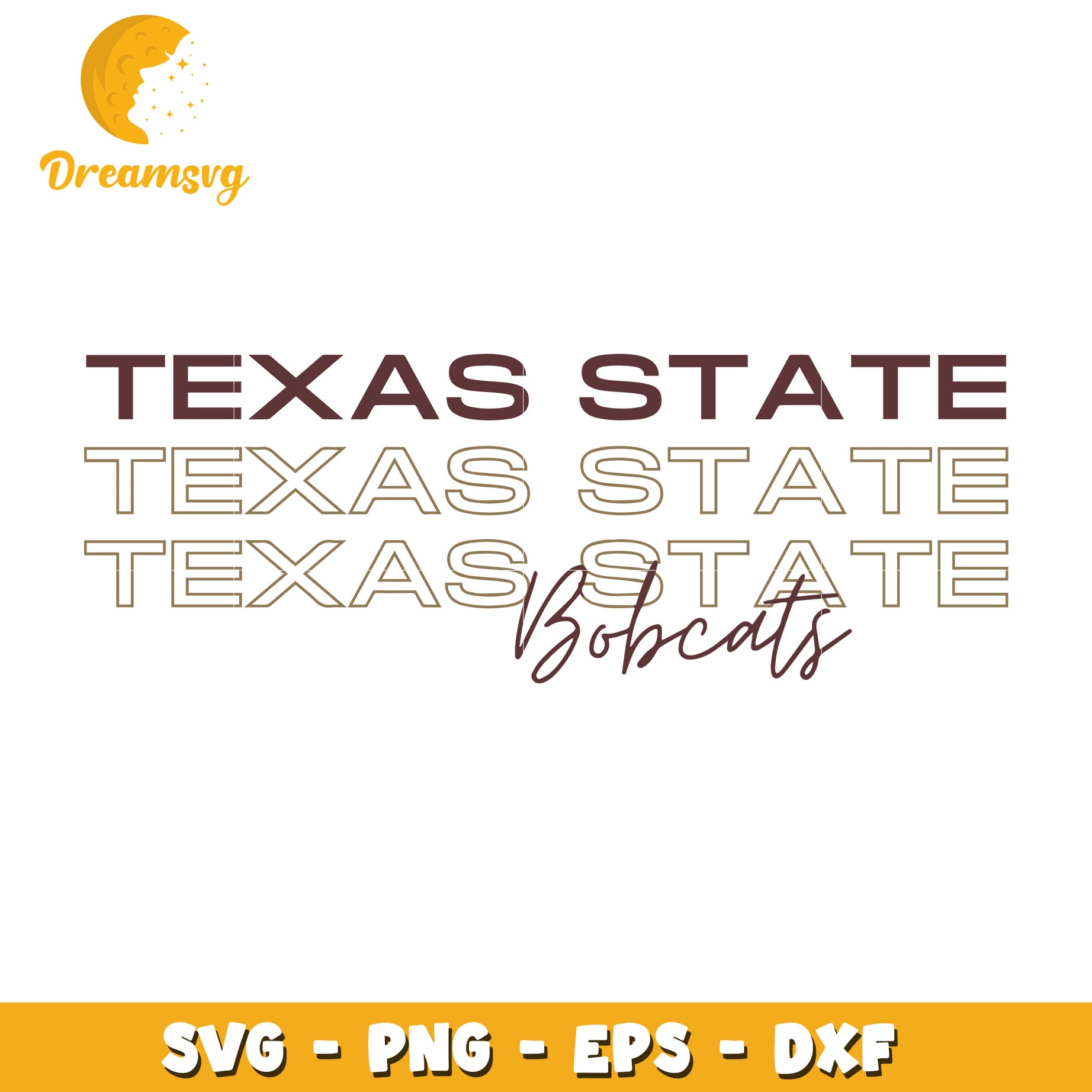 Texas State Bobcats SVG PNG EPS DXF