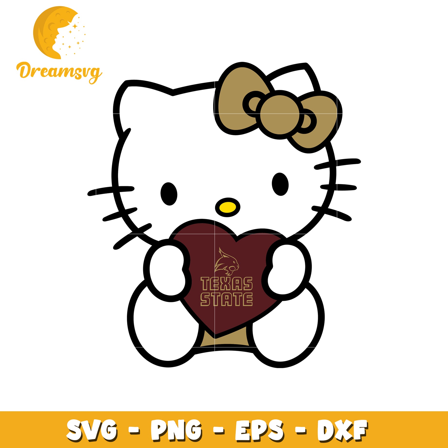 Texas State Hello Kitty SVG Design for Crafts