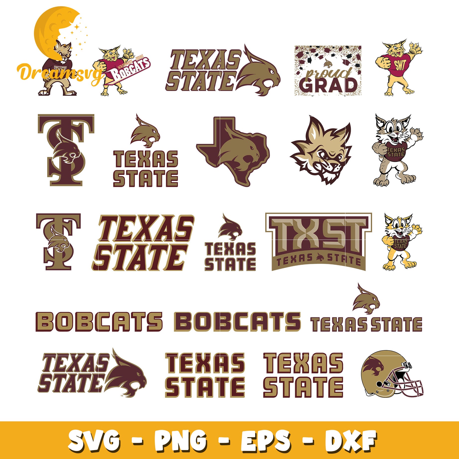 Texas state university logo bundle svg, texas state logo​ svg