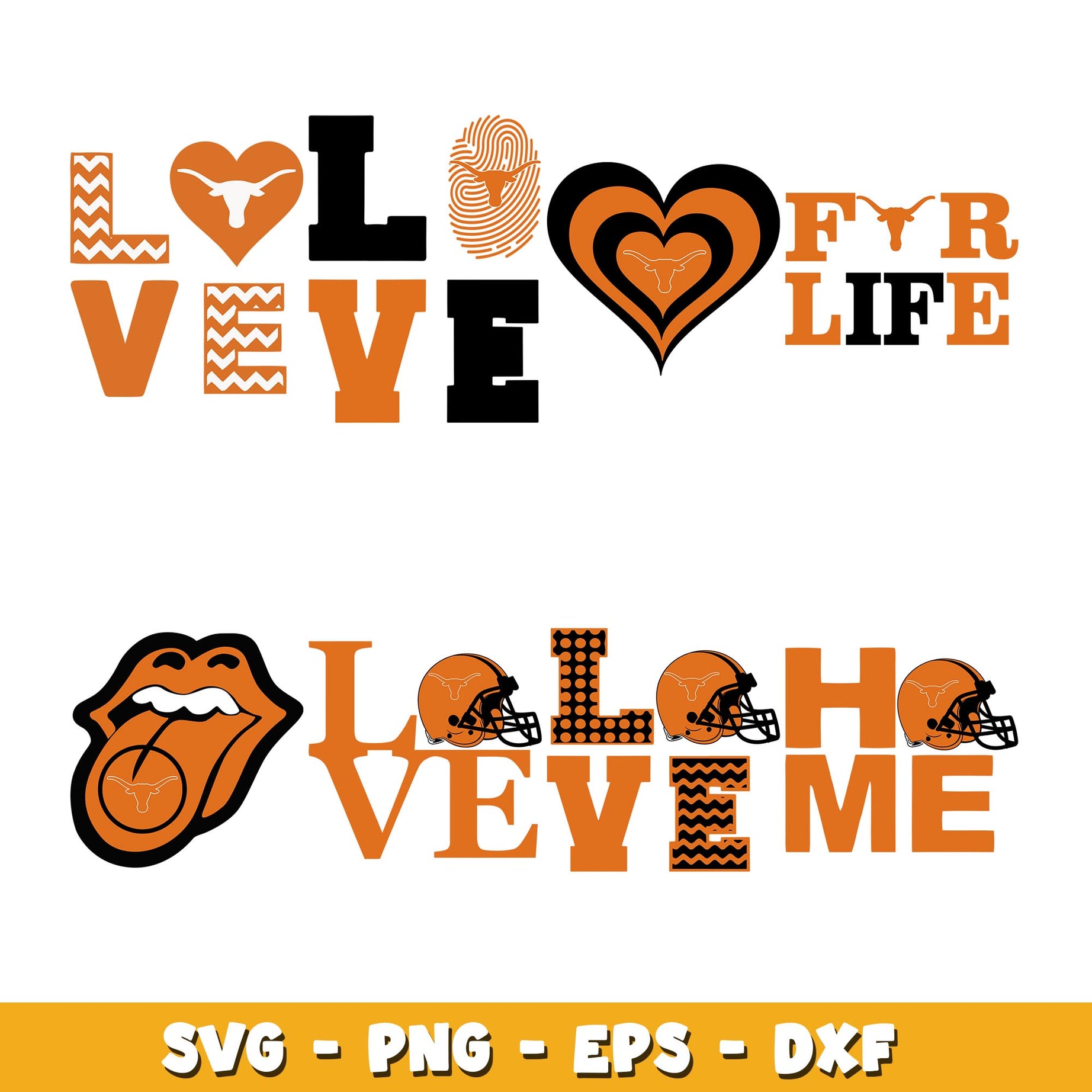 Texas Longhorns love Bundle svg, Texas Longhorns logo svg, ncaa svg 