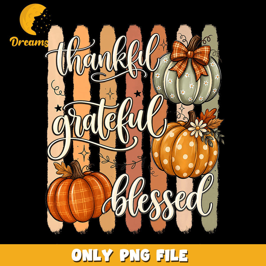 Thankful Pumpkins PNG, Grateful Theme, Fall Decor PNG